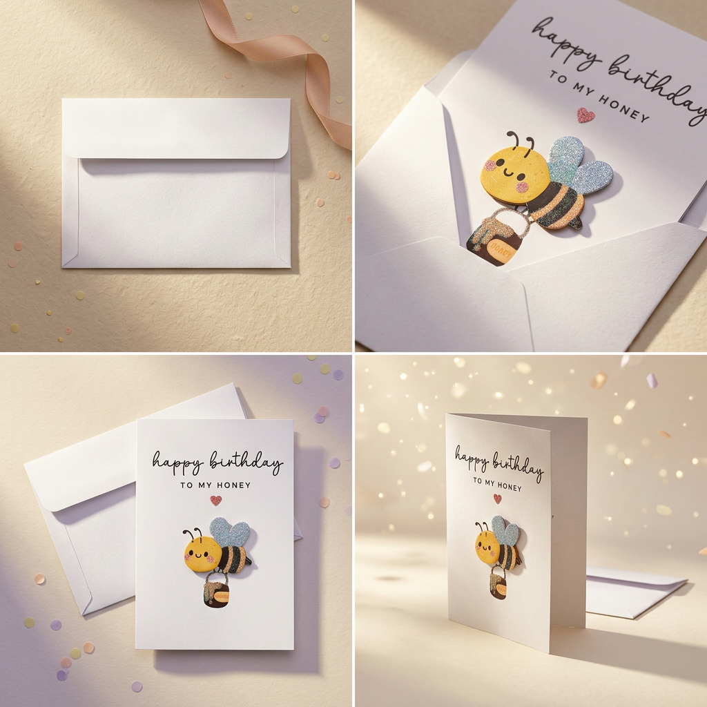 Greeting Card & Envelope Birthday Honey 4 X 6inch 2pc