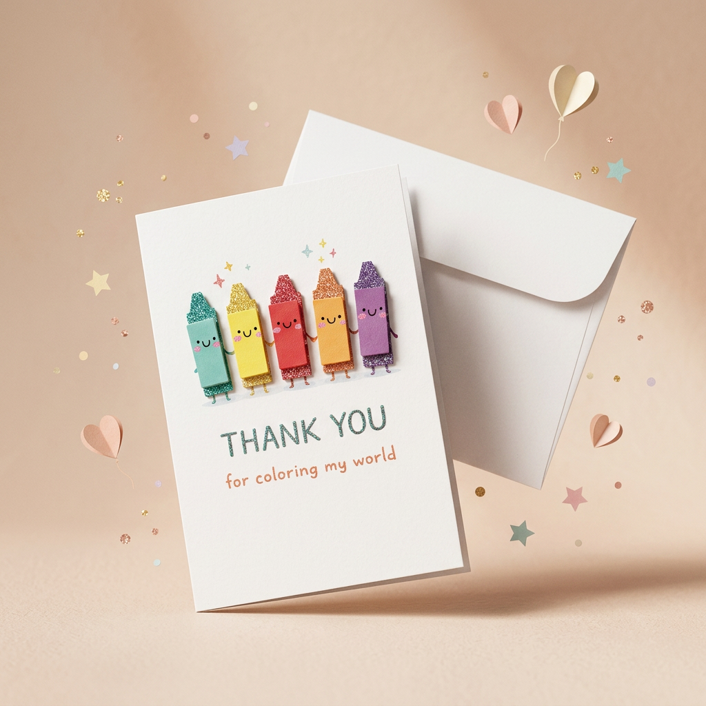 Greeting Card & Envelope Colouring My World 4 X 6inch 2pc