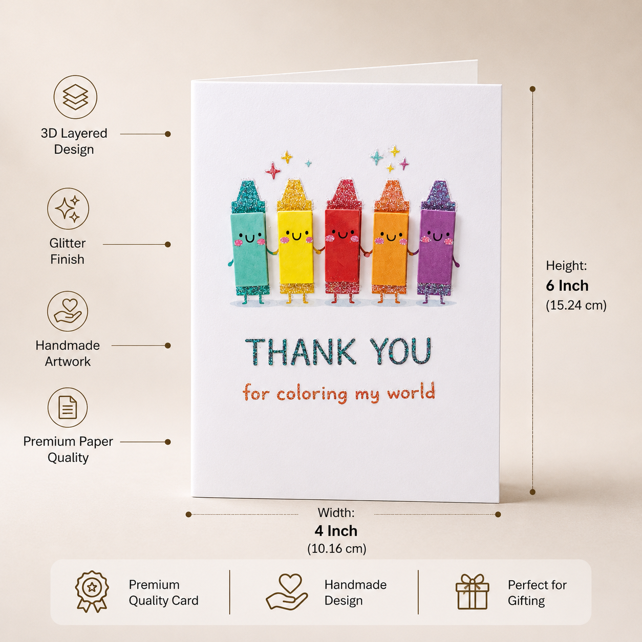 Greeting Card & Envelope Colouring My World 4 X 6inch 2pc