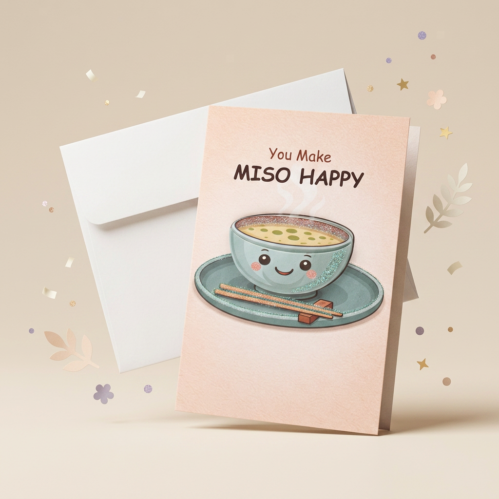 Greeting Card & Envelope Miso Happy 4 X 6inch 2pc