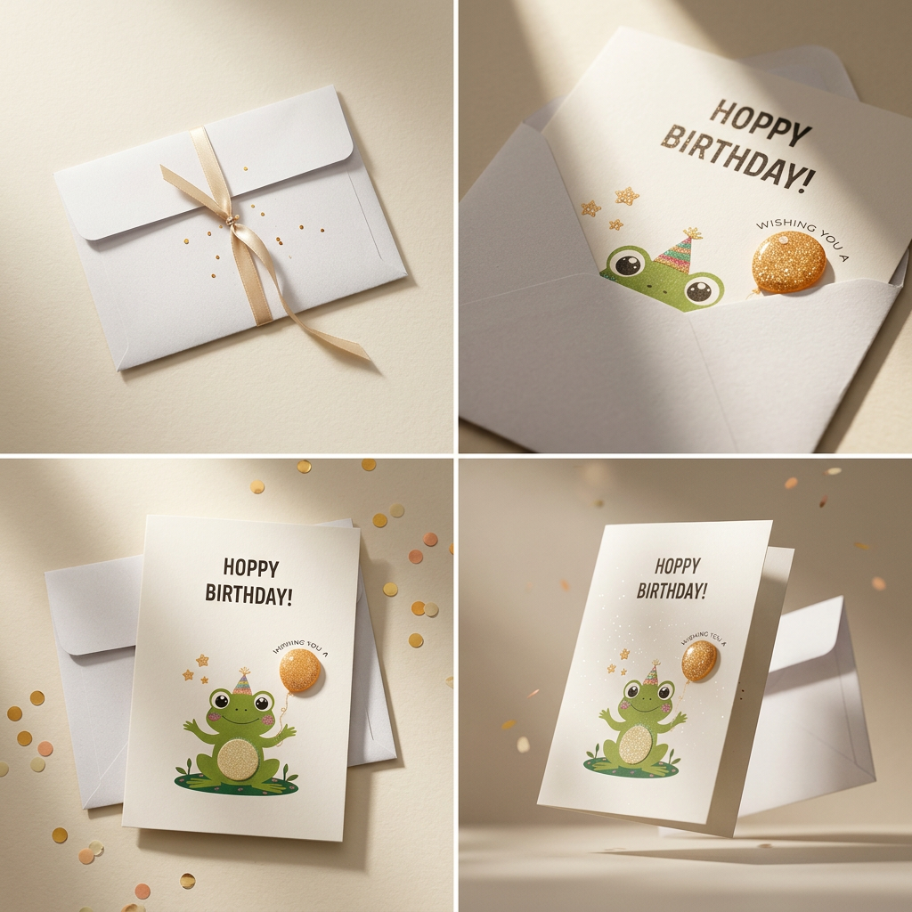 Greeting Card & Envelope Hoppy Birthday 4 X 6inch 2pc