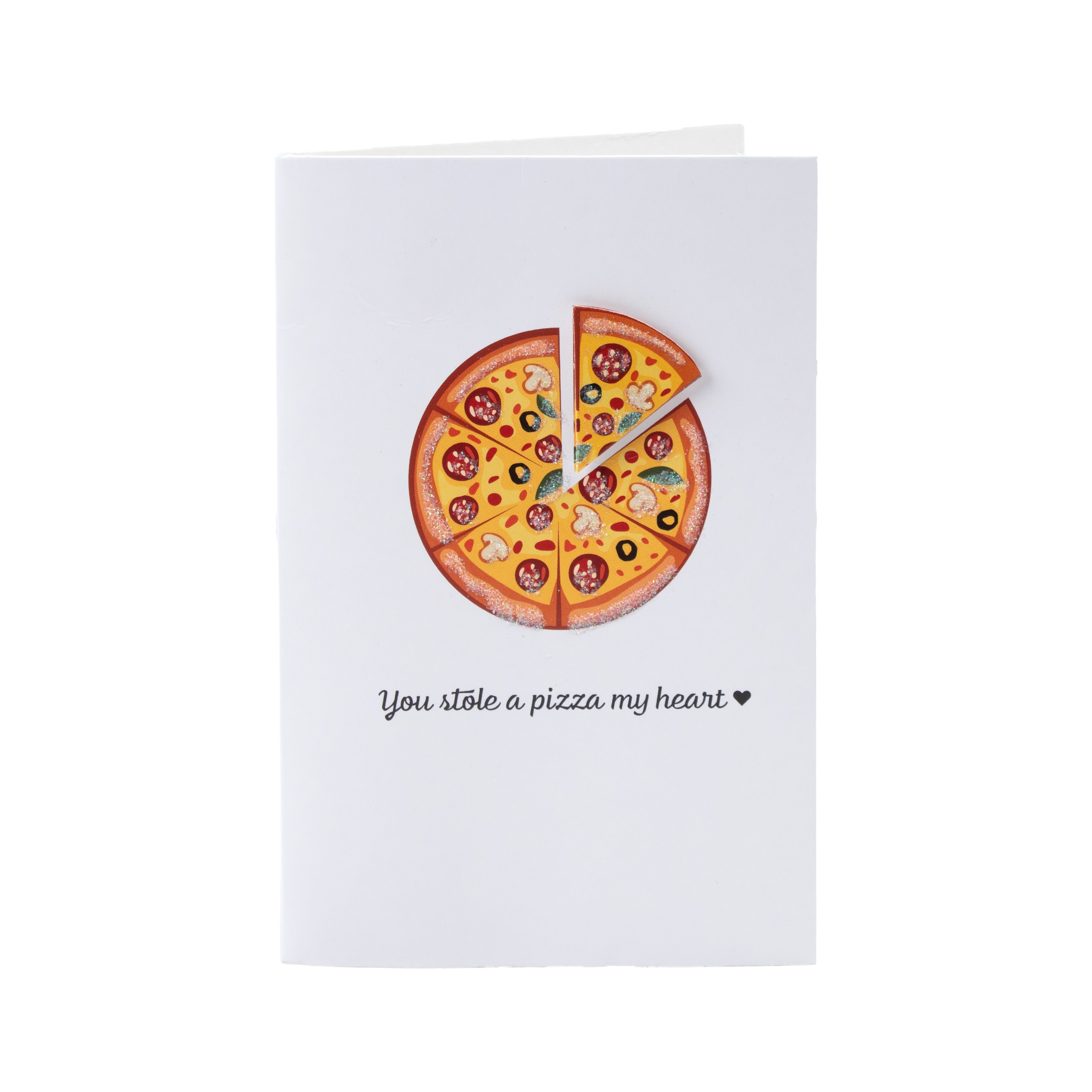 Greeting Card & Envelope Pizza My Heart 4 X 6inch 2pc