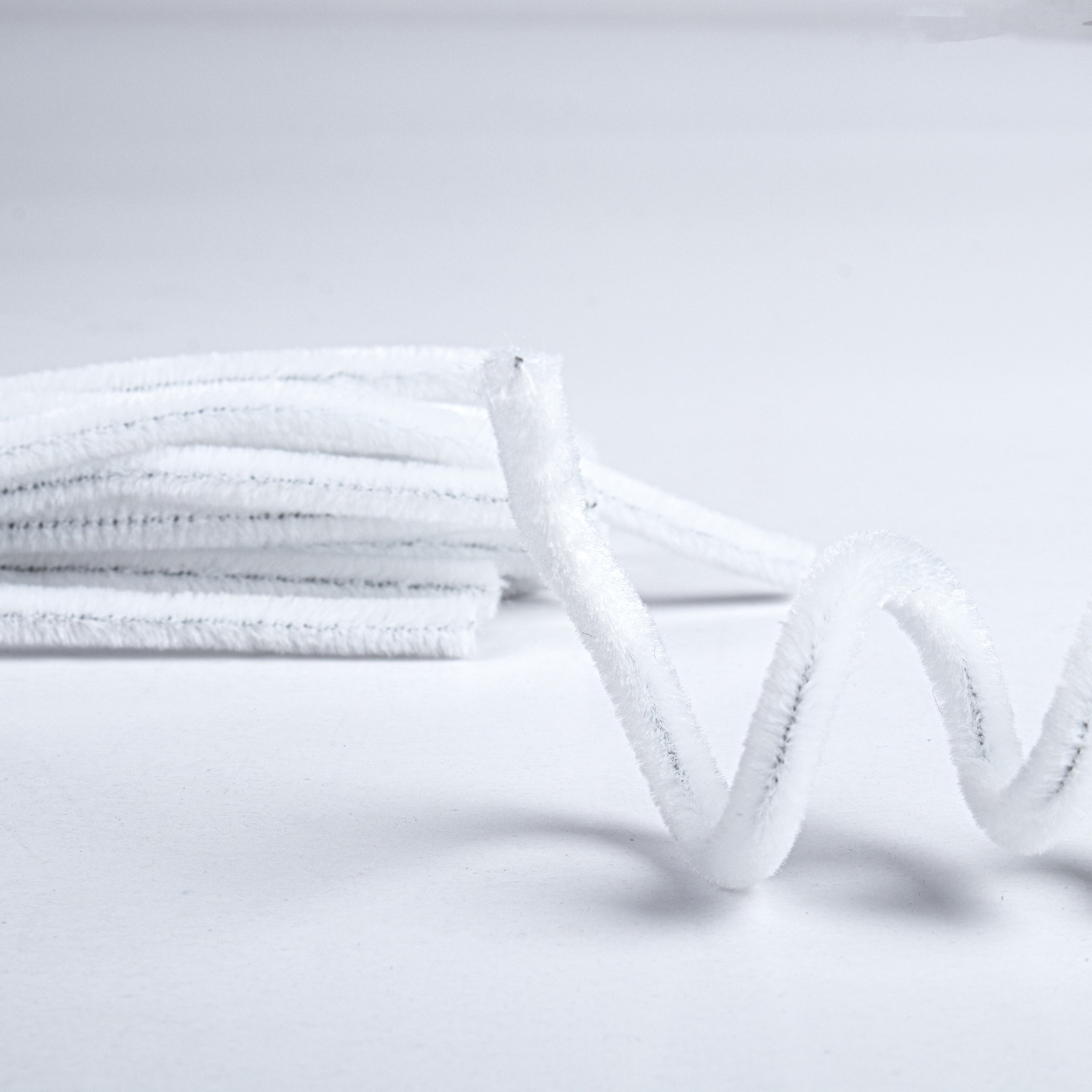 Chenille Stems White 18pc