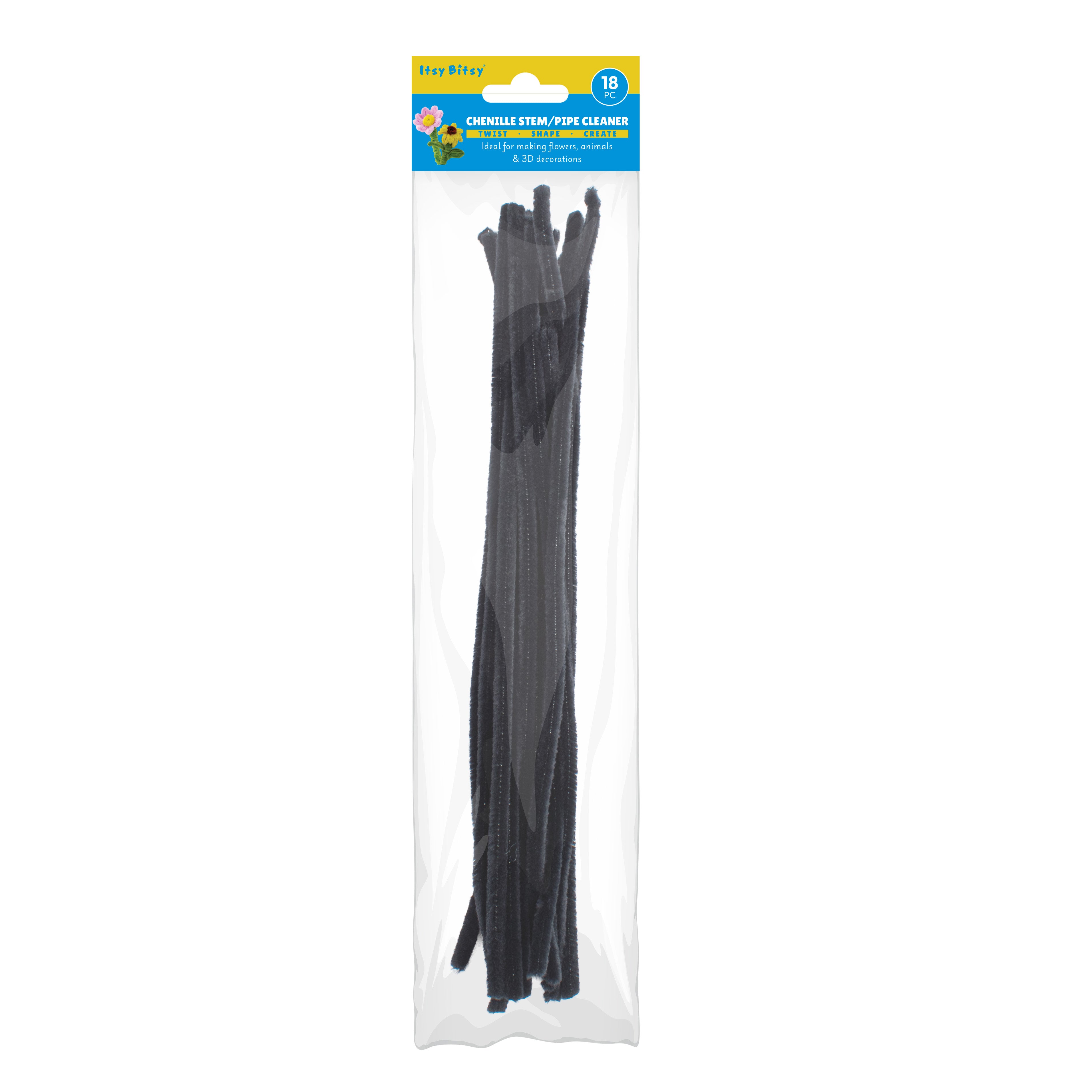 Chenille Stems Black 18pc