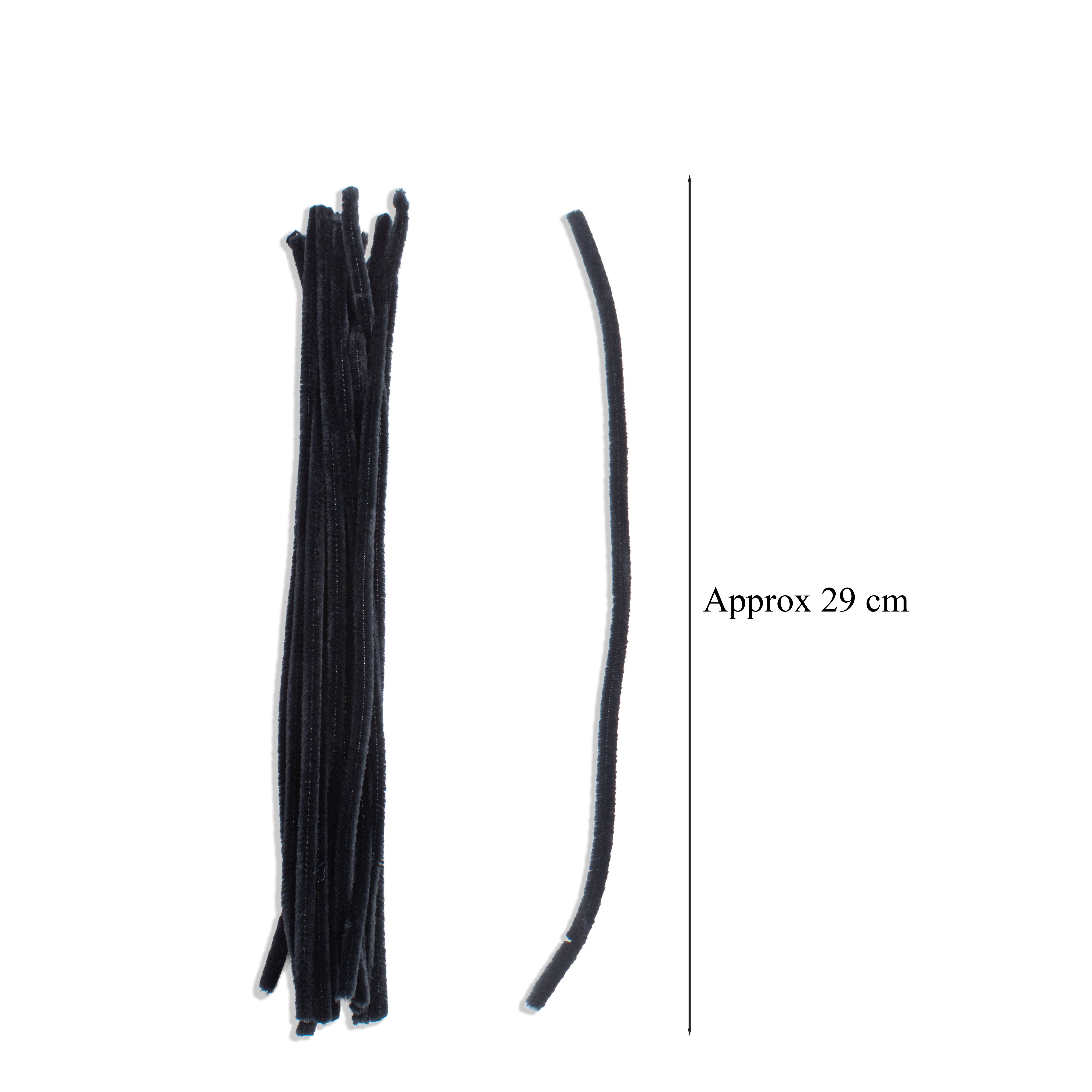 Chenille Stems Black 18pc
