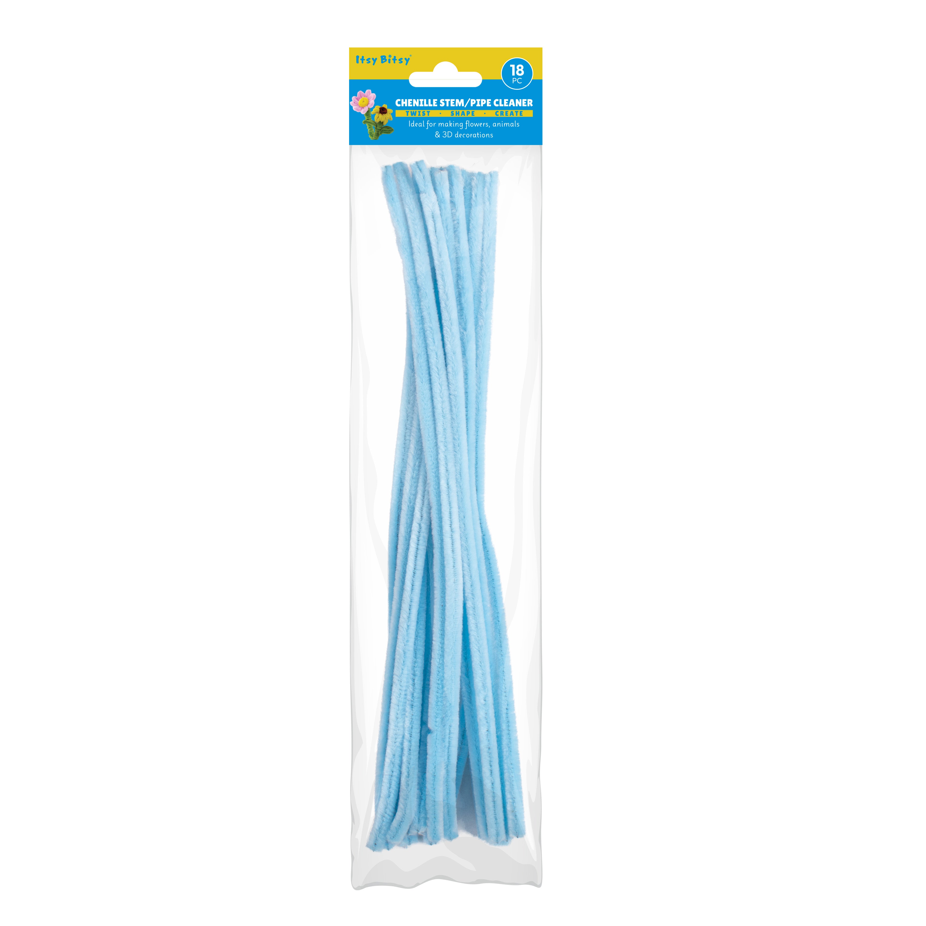 Chenille Stems Sky Blue 18pc