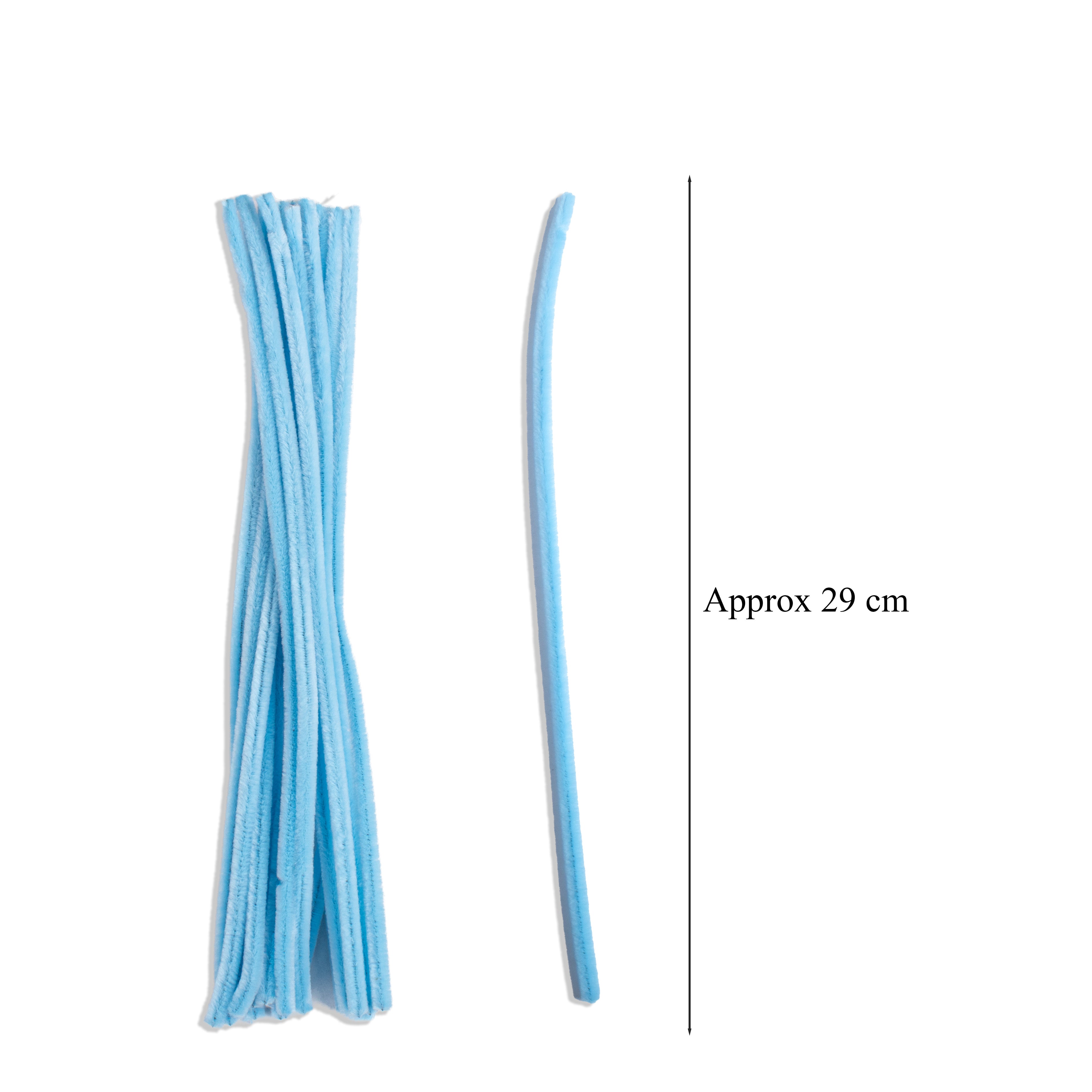 Chenille Stems Sky Blue 18pc
