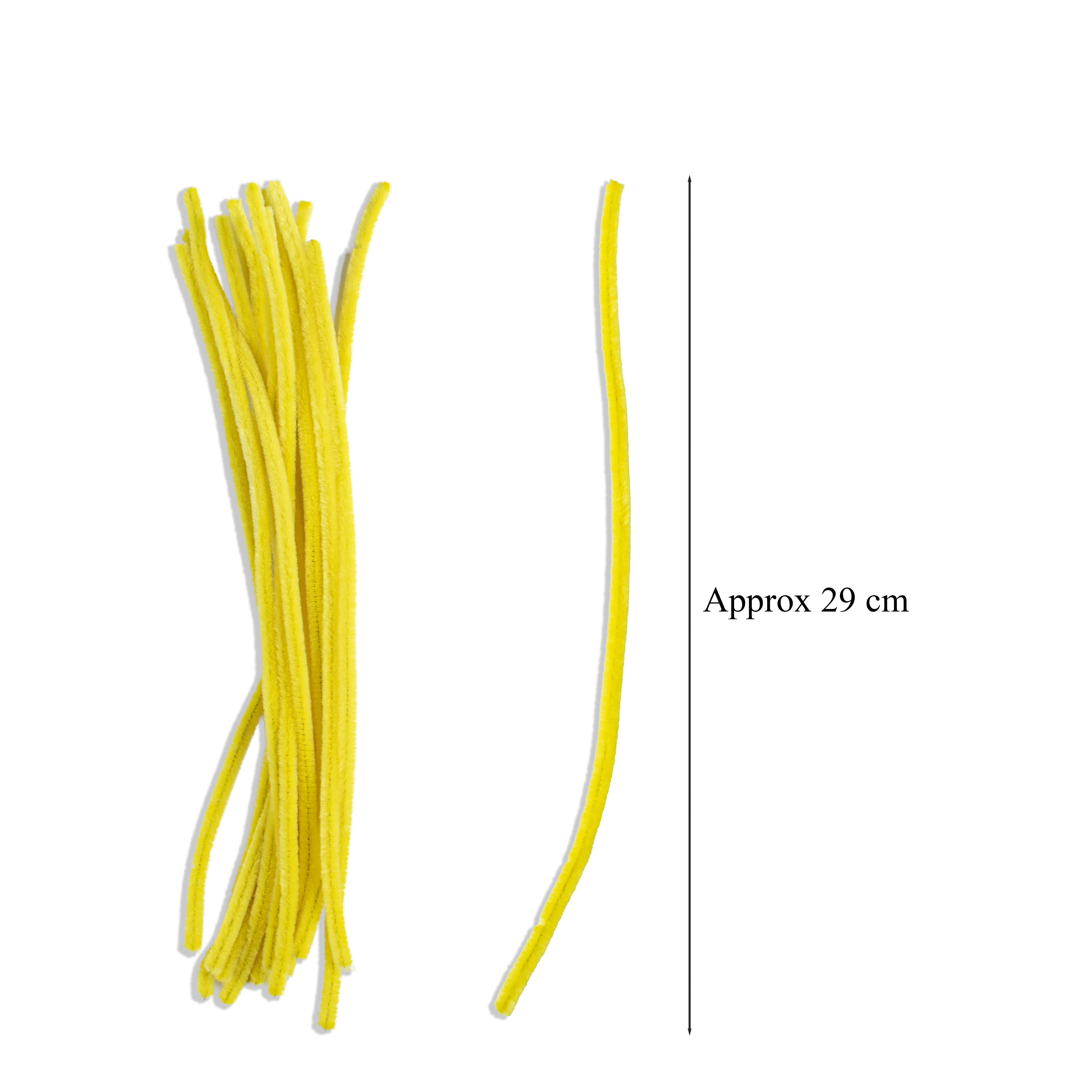 Chenille Stems Bright Yellow 18pc