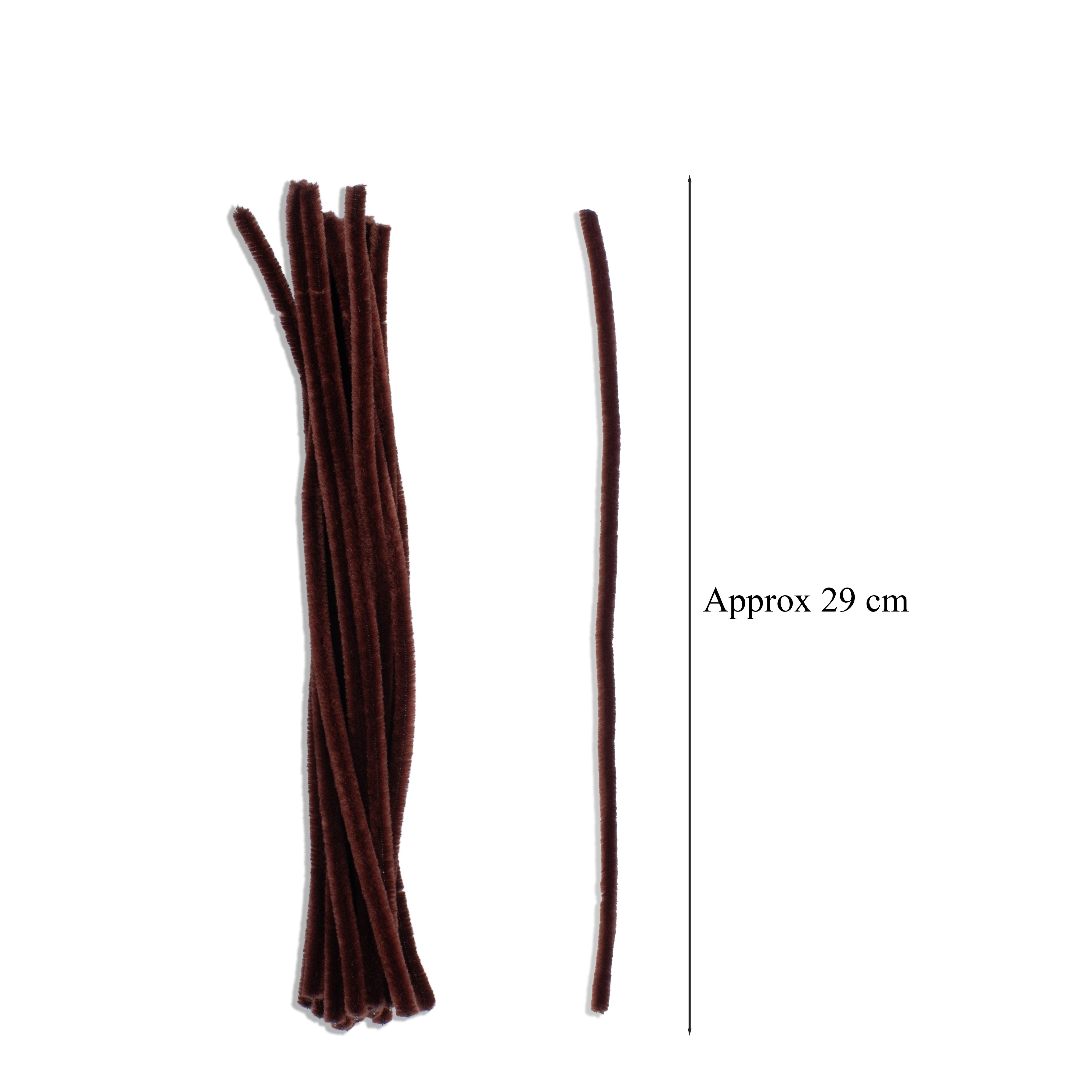 Chenille Stems Dark Brown 18pc