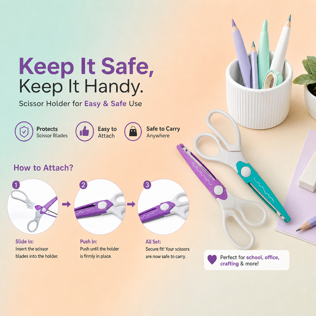 Multi Punch Craft Kit 8pc Set Four x 10mm punches Two x 16mm punches 2pc Decorative edge scissors in Organizer Box IB