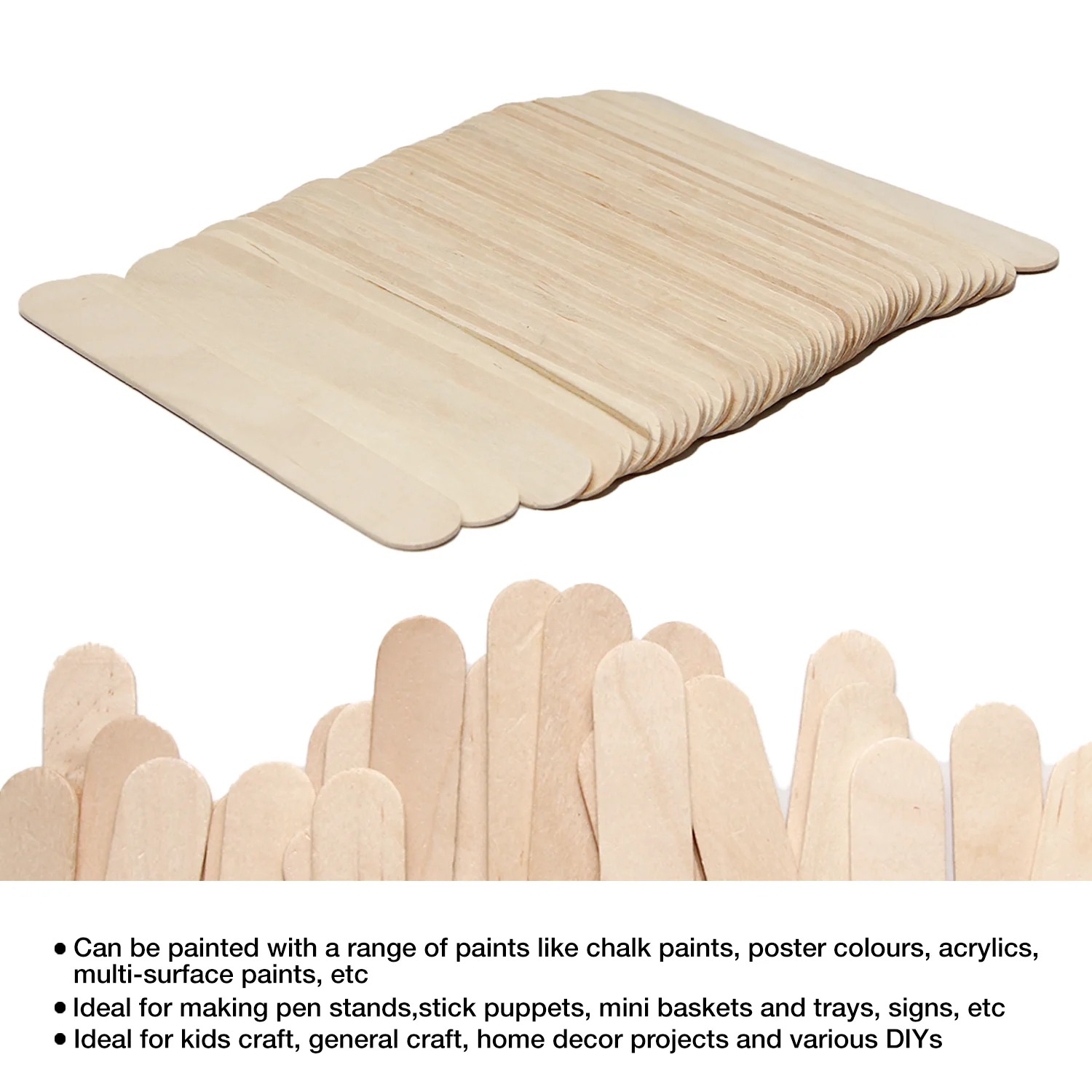 Ice Cream Sticks Natural 150 x 18 x 2mm 50pc