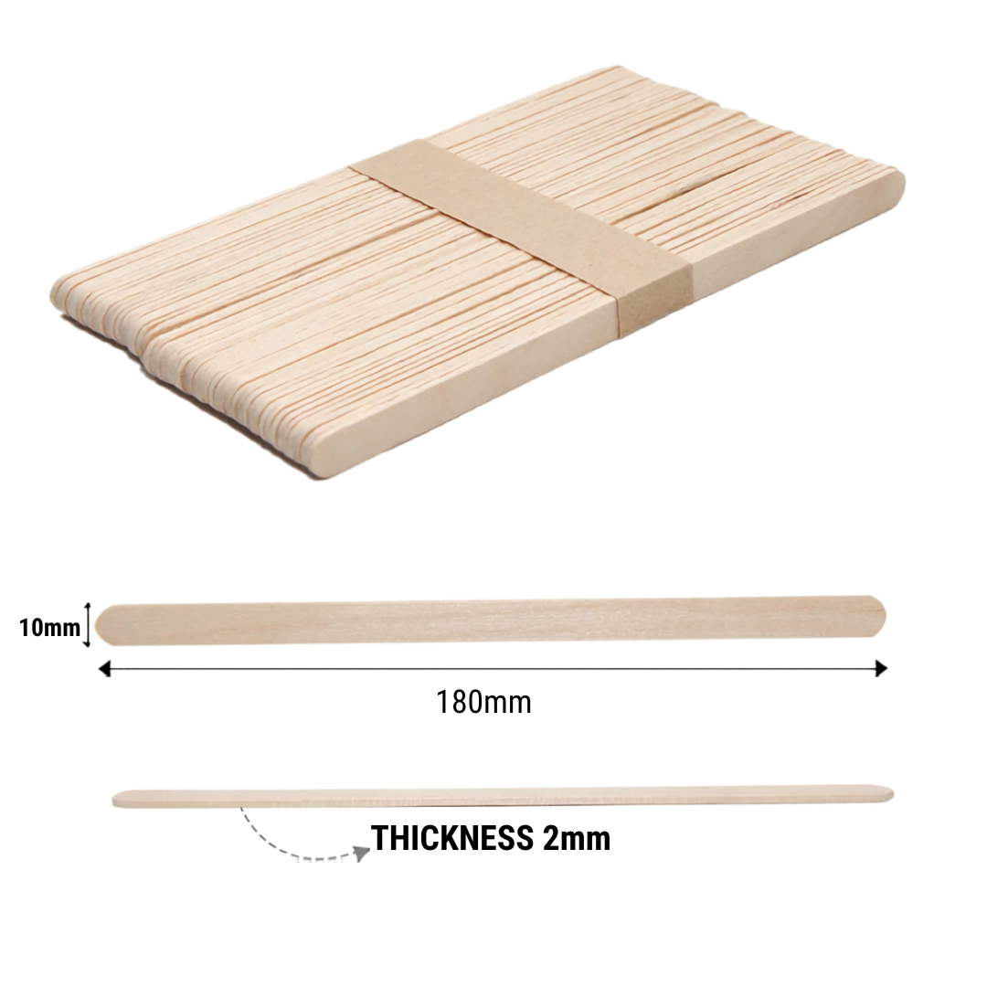 Ice Cream Sticks Natural 180 x 10 x 2mm