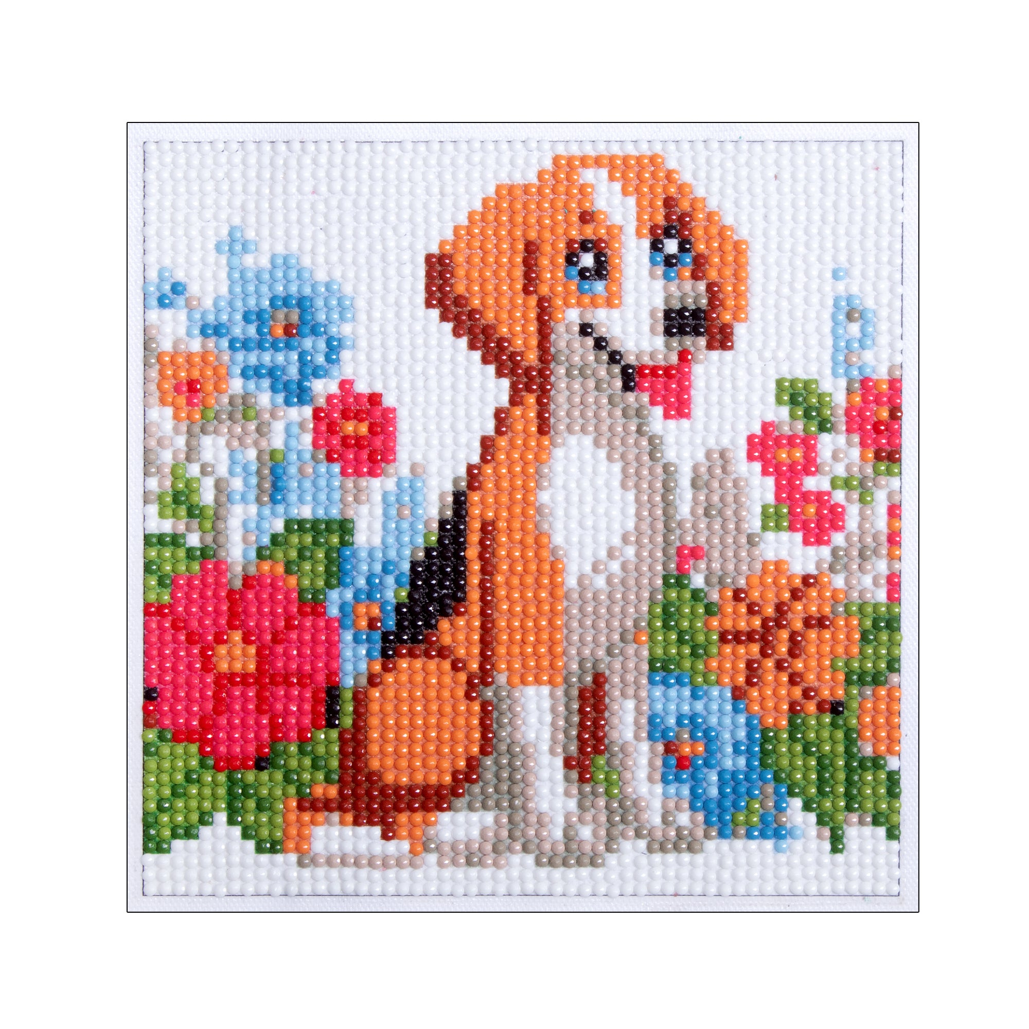 (15 x 15 cm) - 5D Diamond Painting - Dog + Matching Frame Combo