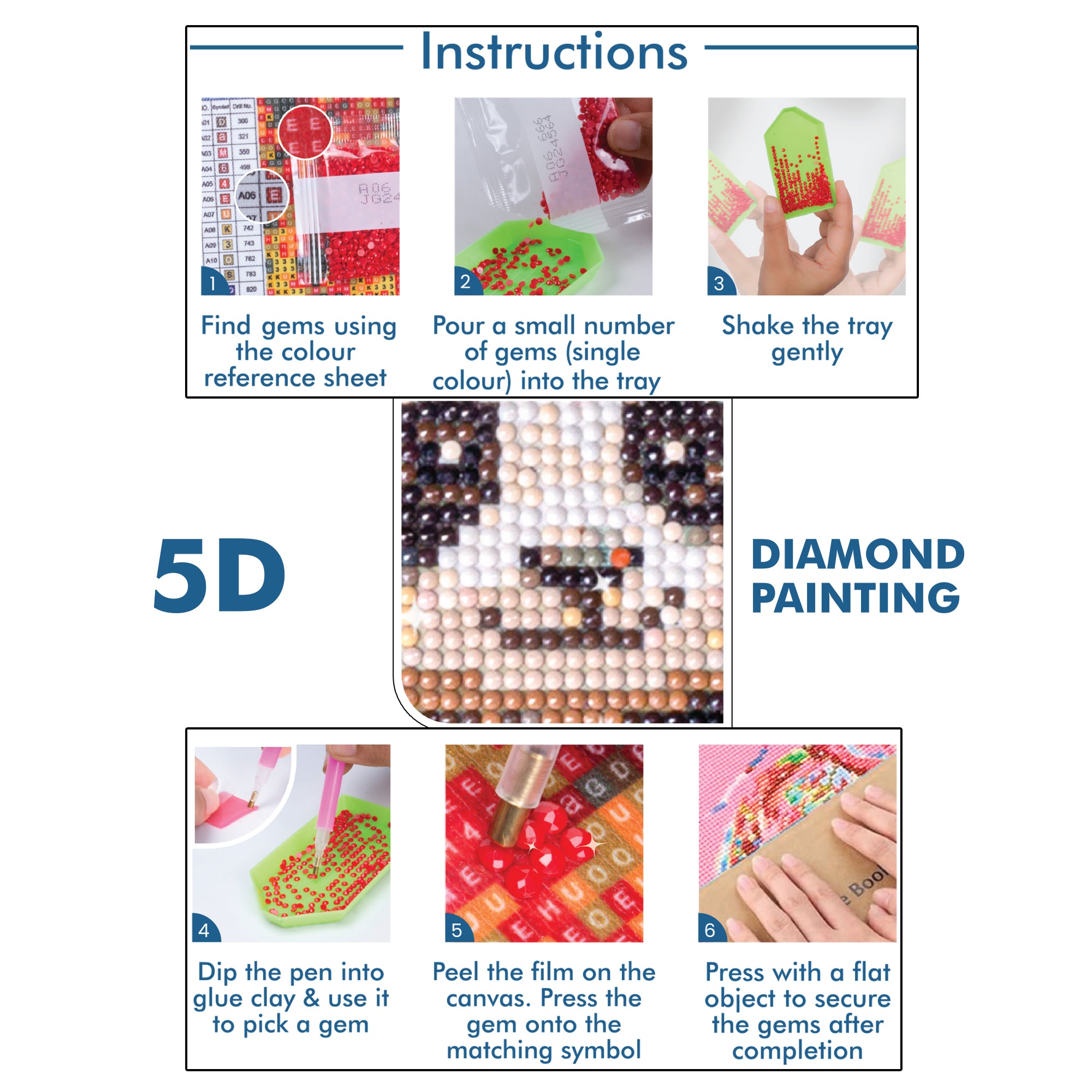 5D Diamond Painting Kit Playful Panda 30 X 30cm 1pc Acetate Box