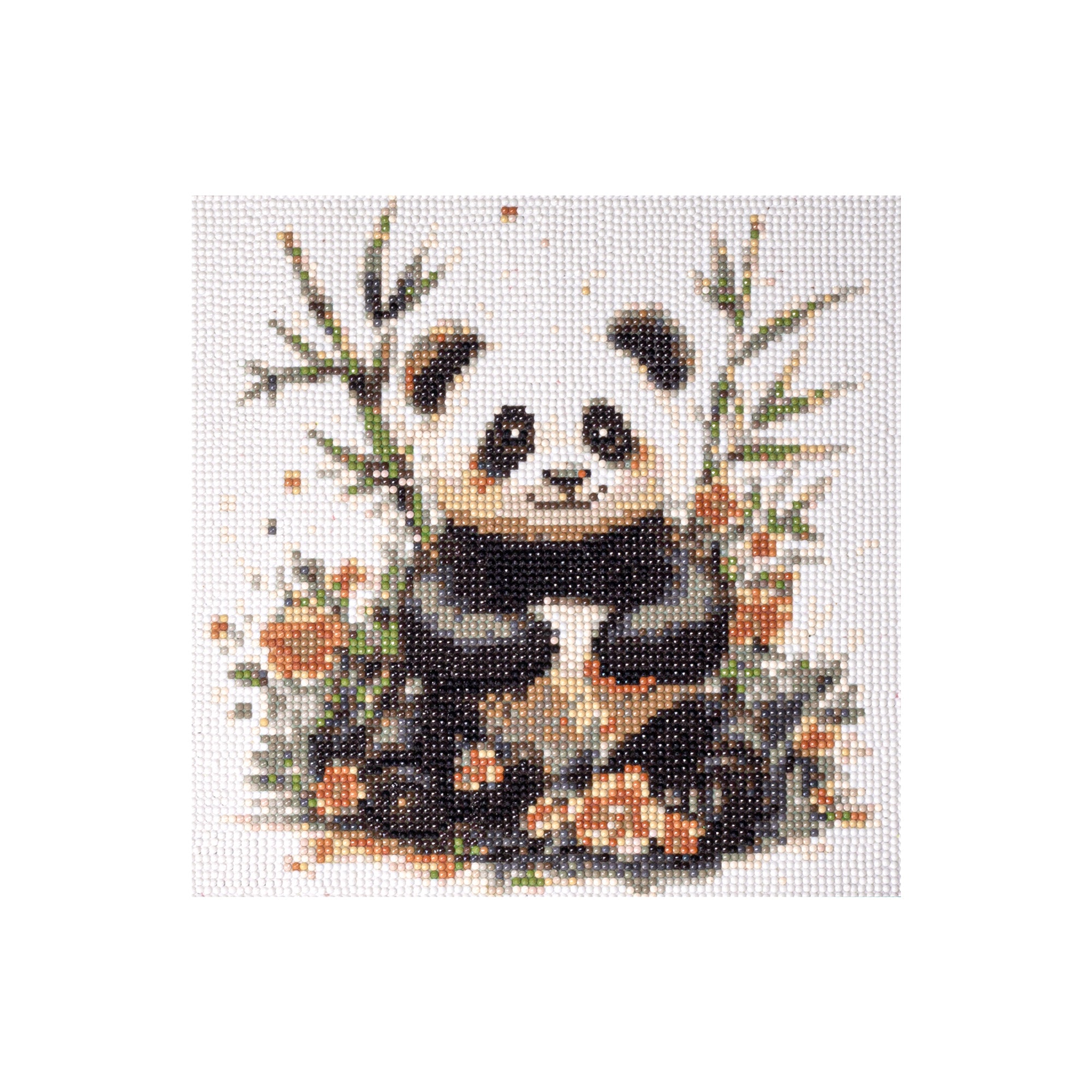 (30 X 30 cm) - 5D Diamond Painting - Playful Panda + Matching Frame Combo
