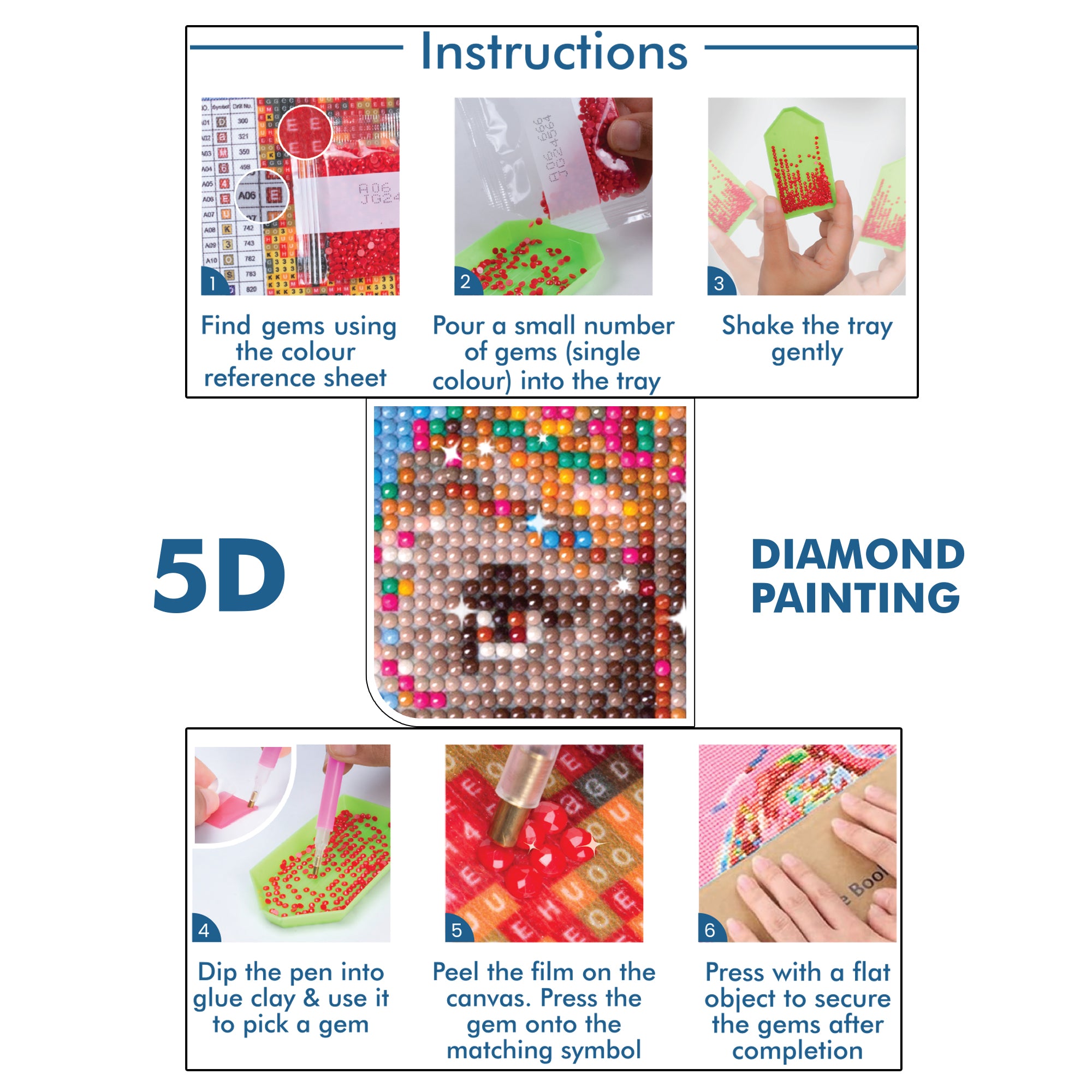 (30 X 30 cm) - 5D Diamond Painting - Ornate Elephant + Matching Frame Combo