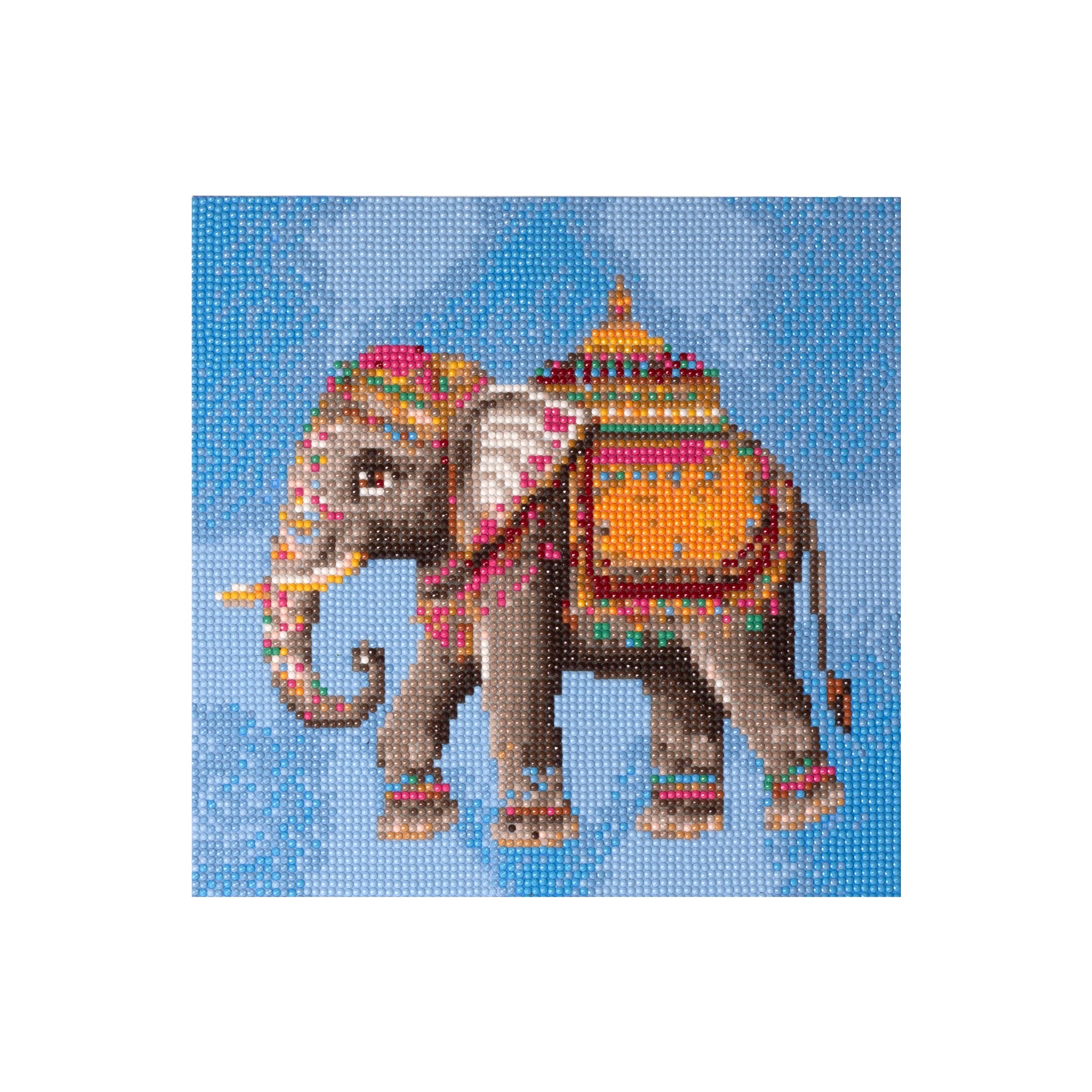 (30 X 30 cm) - 5D Diamond Painting - Ornate Elephant + Matching Frame Combo