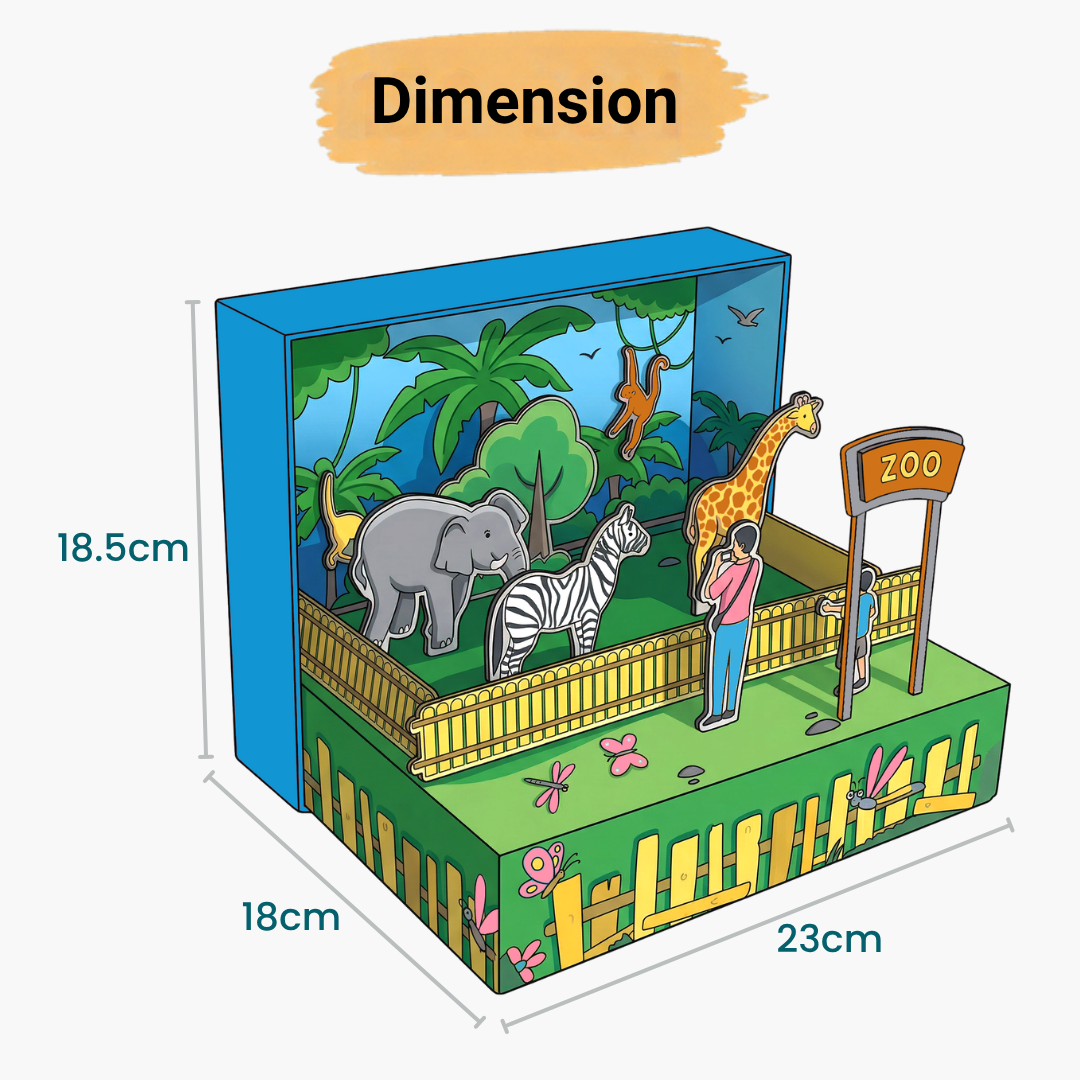 DIY Colour & Create 3D Zoo Adventure (Diorama)