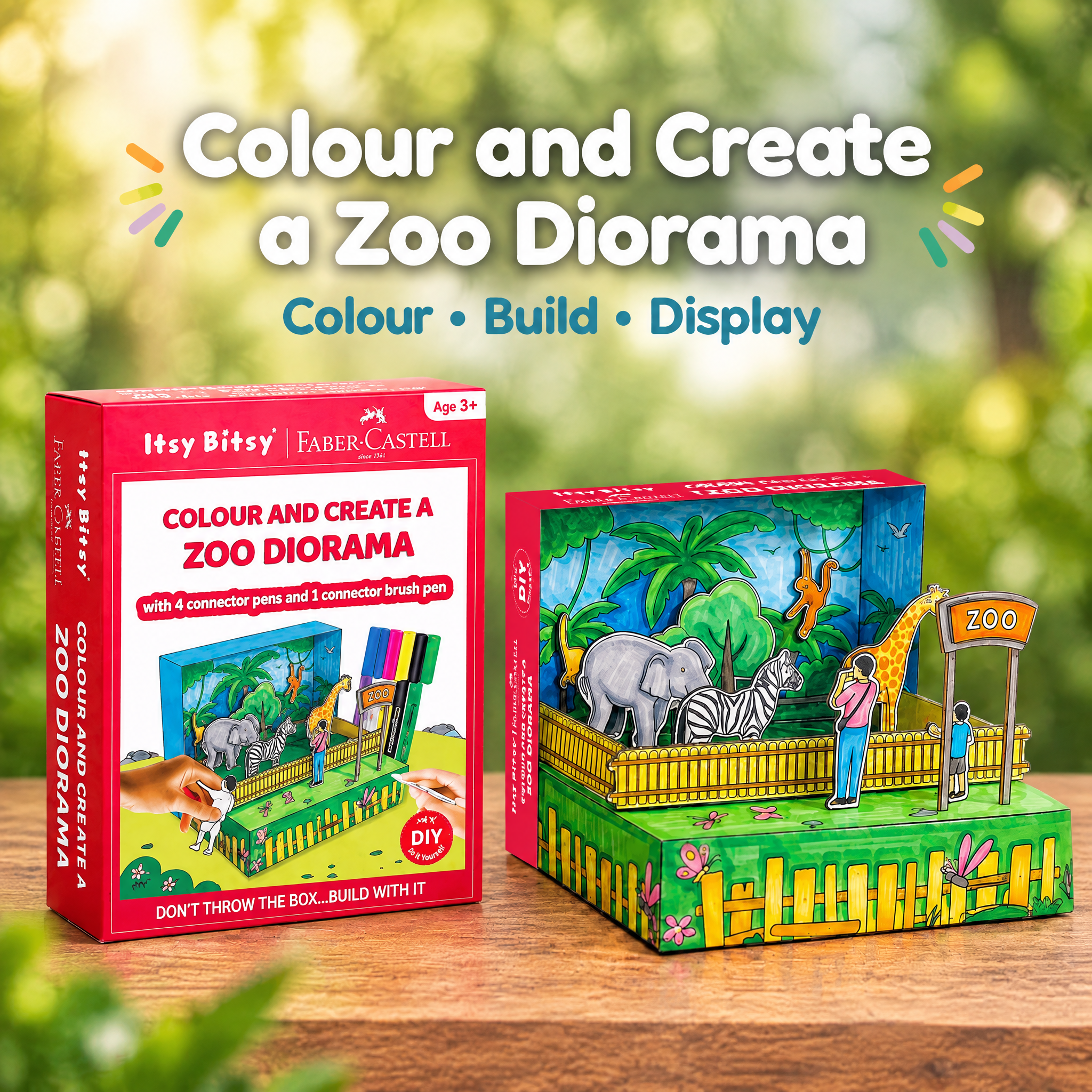 DIY Colour & Create 3D Zoo Adventure (Diorama)