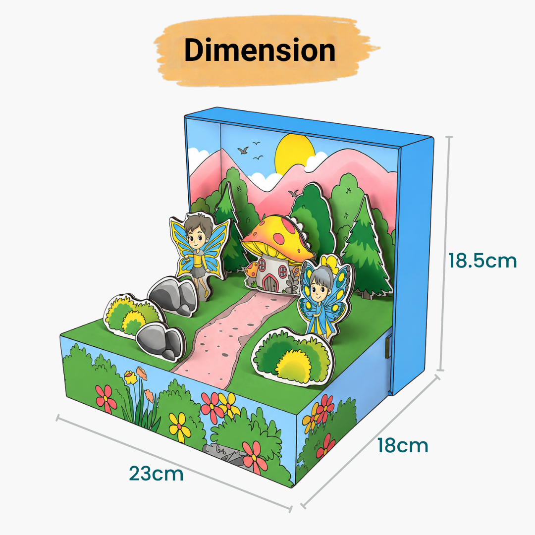 DIY Colour & Create 3D Fairy garden (Diorama)