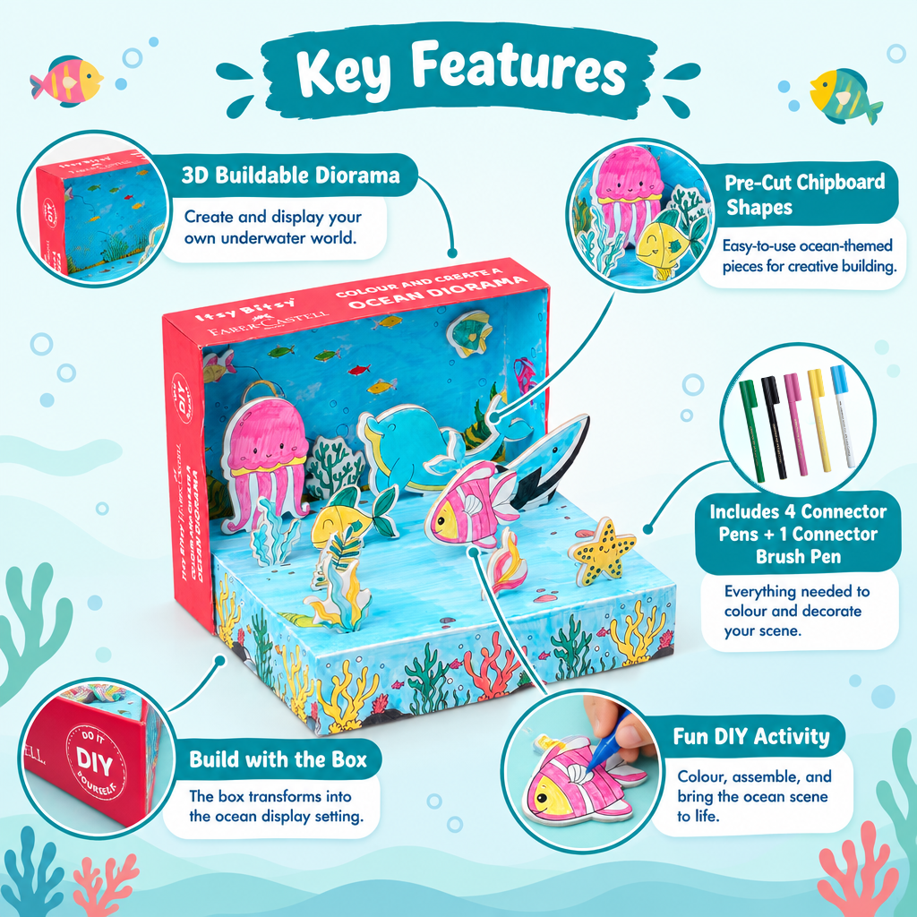 DIY Colour & Create 3D Ocean World (Diorama)