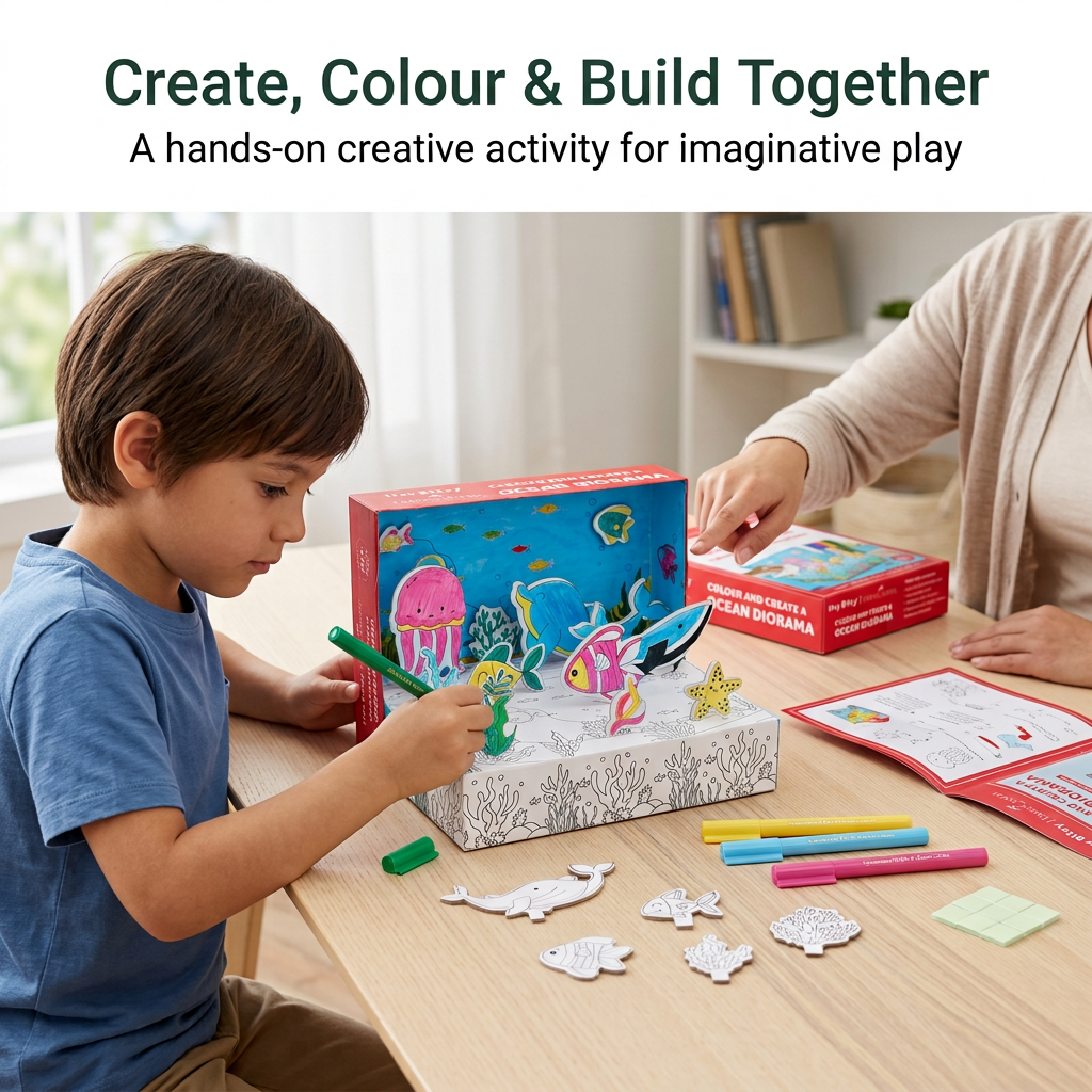 DIY Colour & Create 3D Ocean World (Diorama)