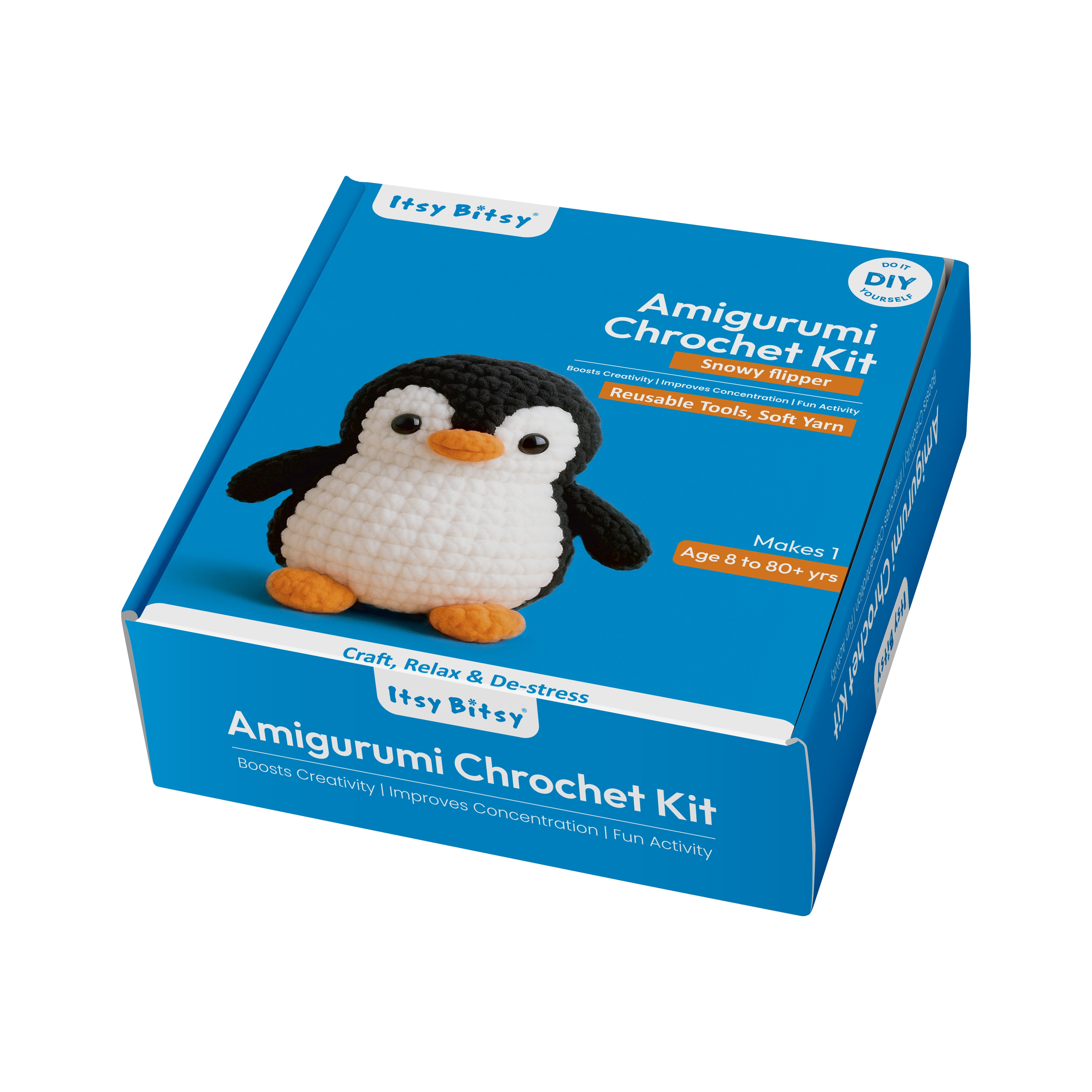 DIY Amigurumi Crochet Kit Snowy Flipper Box (Penguin)