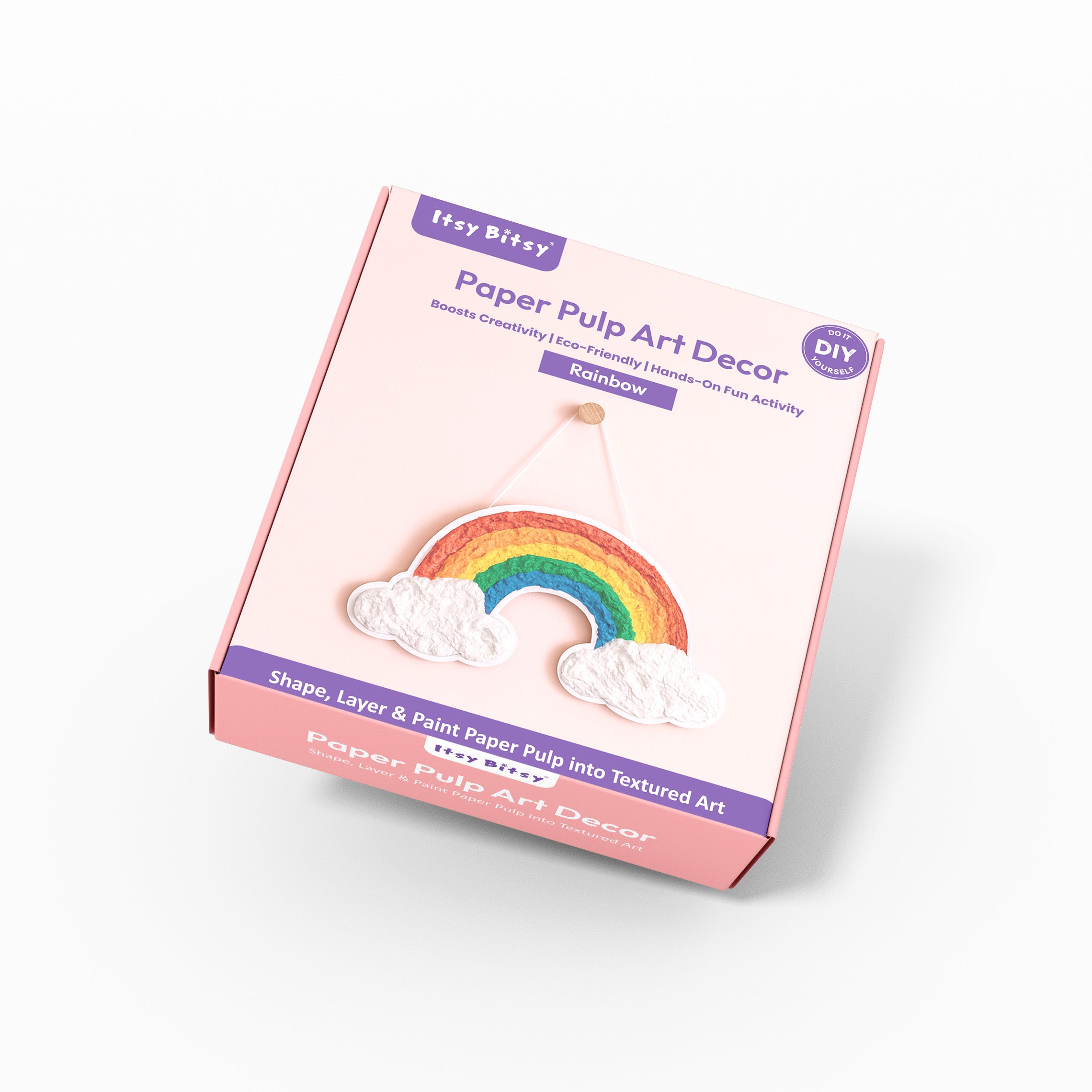 DIY Paper Pulp Art Decor Rainbow Box