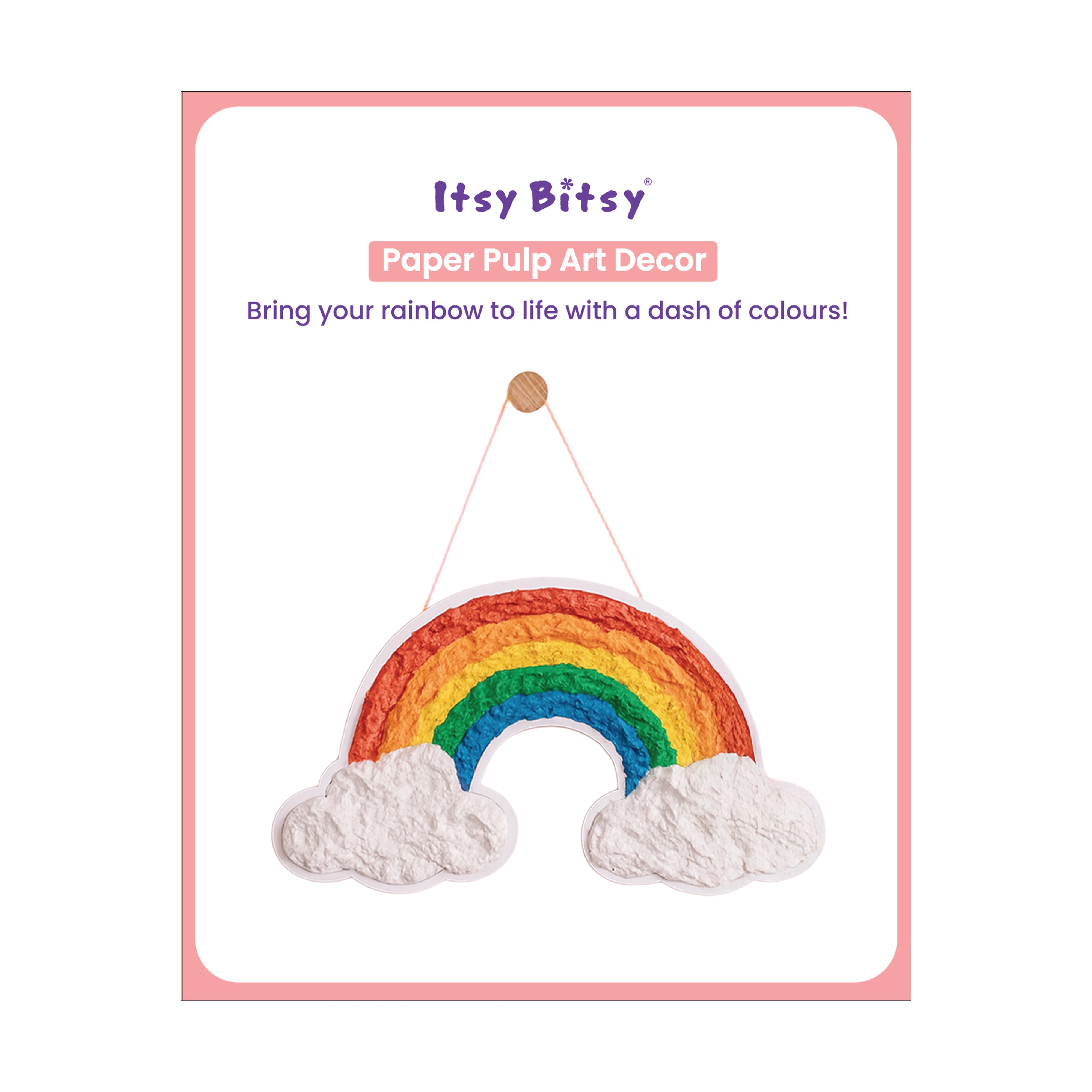 DIY Paper Pulp Art Decor Rainbow Box