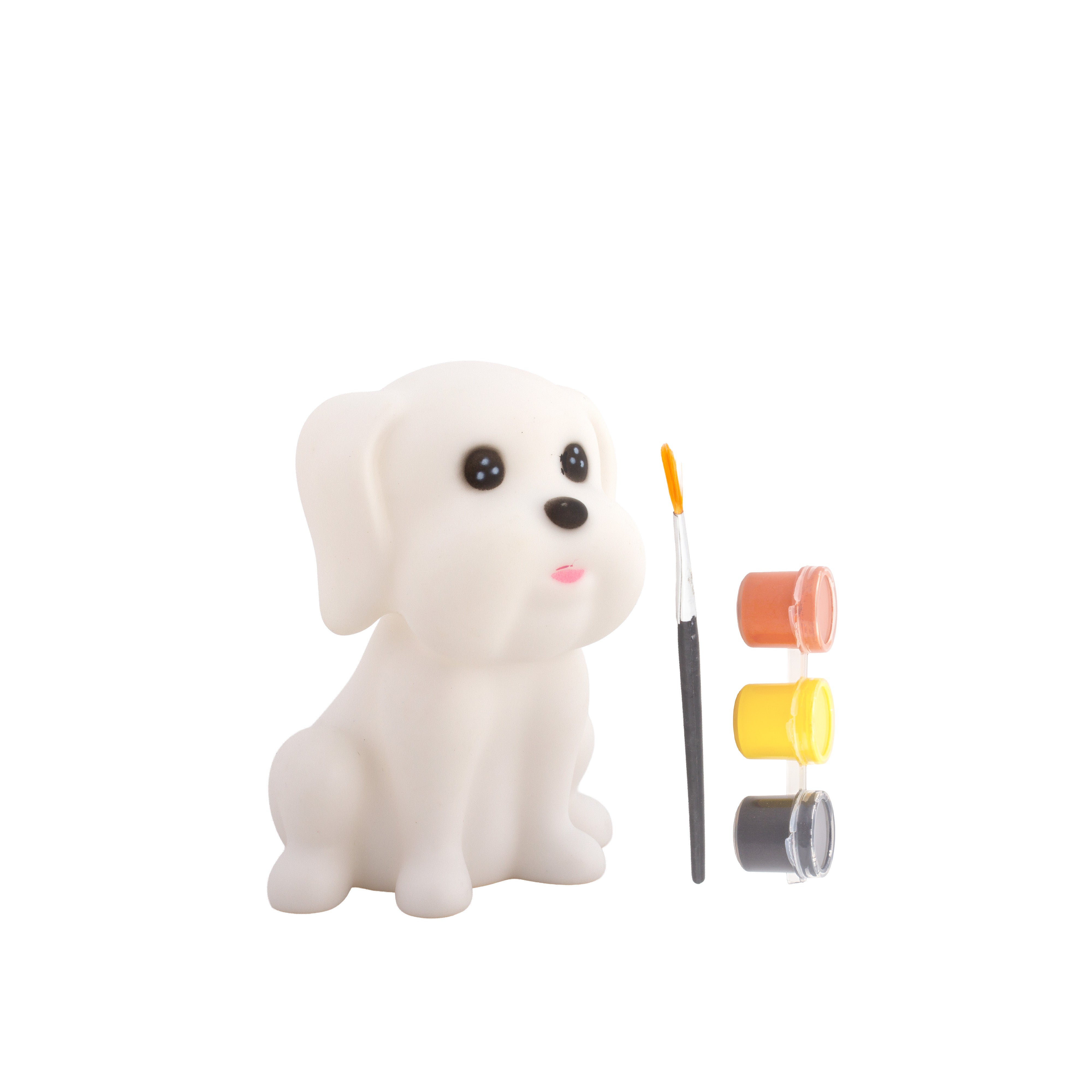 Silicone LED Night Lamp with Acrylic Paint and Brush Puppy 11.5 x8.6cm