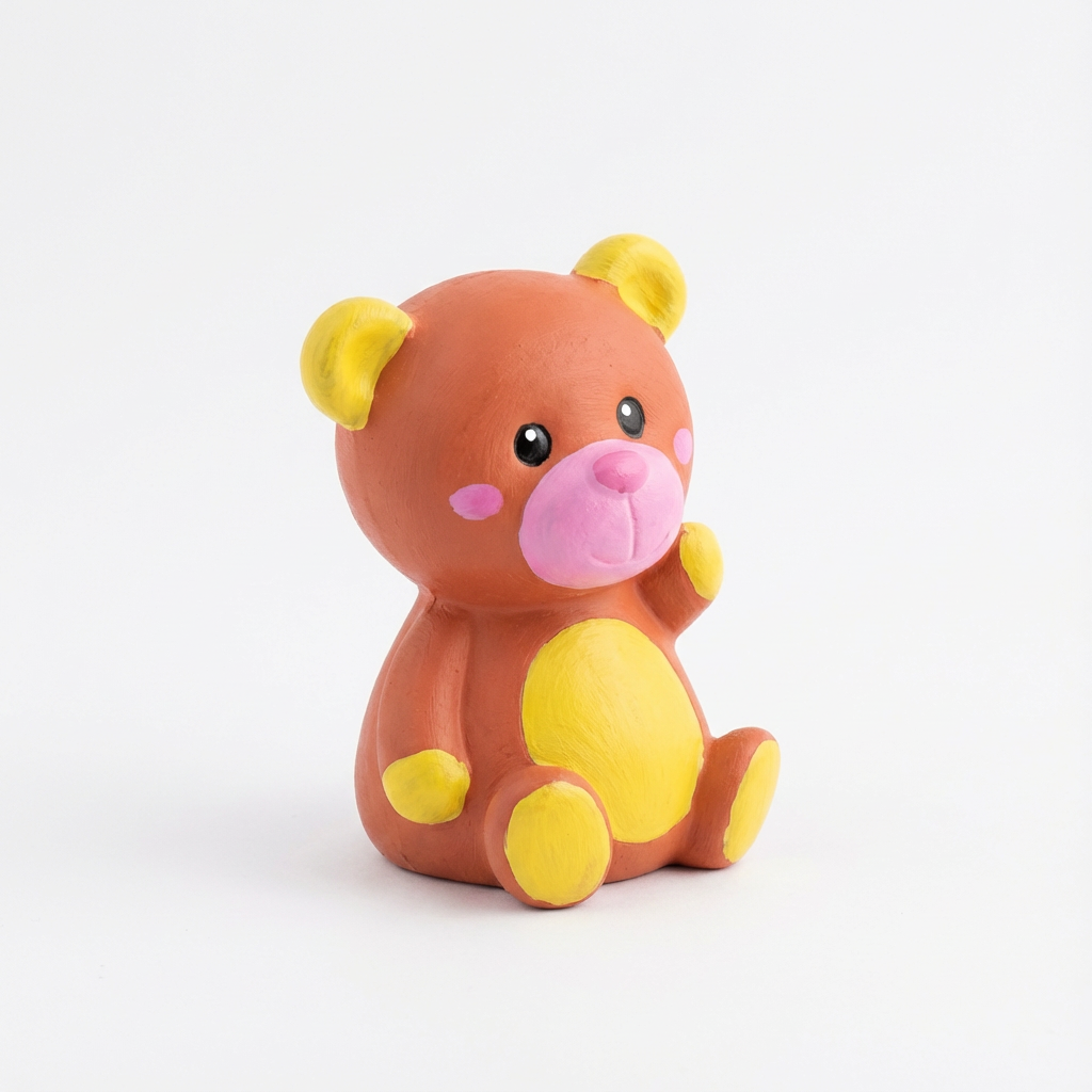 Silicone LED Night Lamp with Acrylic Paint and Brush Teddy 12 x7.8cm
