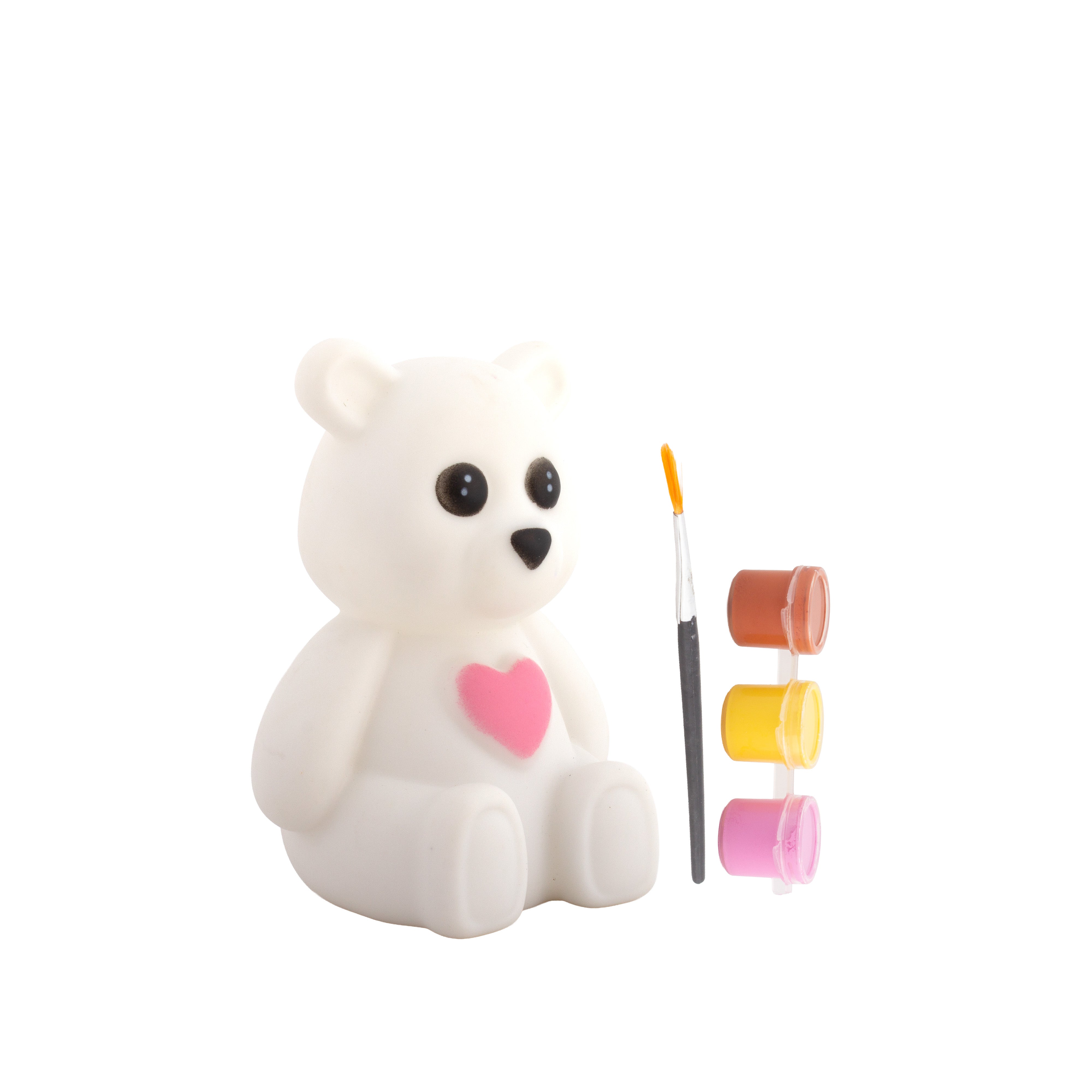 Silicone LED Night Lamp with Acrylic Paint and Brush Teddy Love 11 x9cm