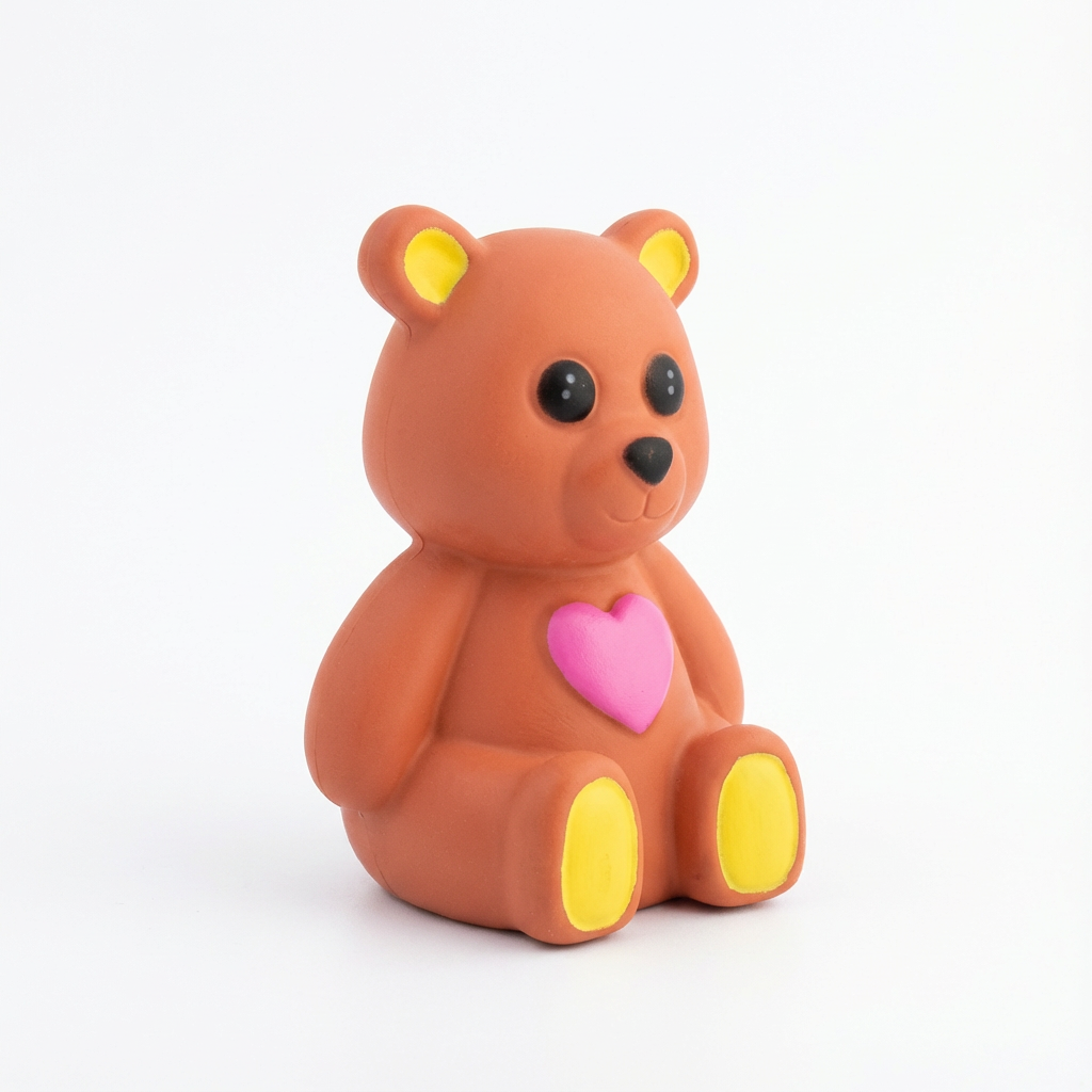 Silicone LED Night Lamp with Acrylic Paint and Brush Teddy Love 11 x9cm