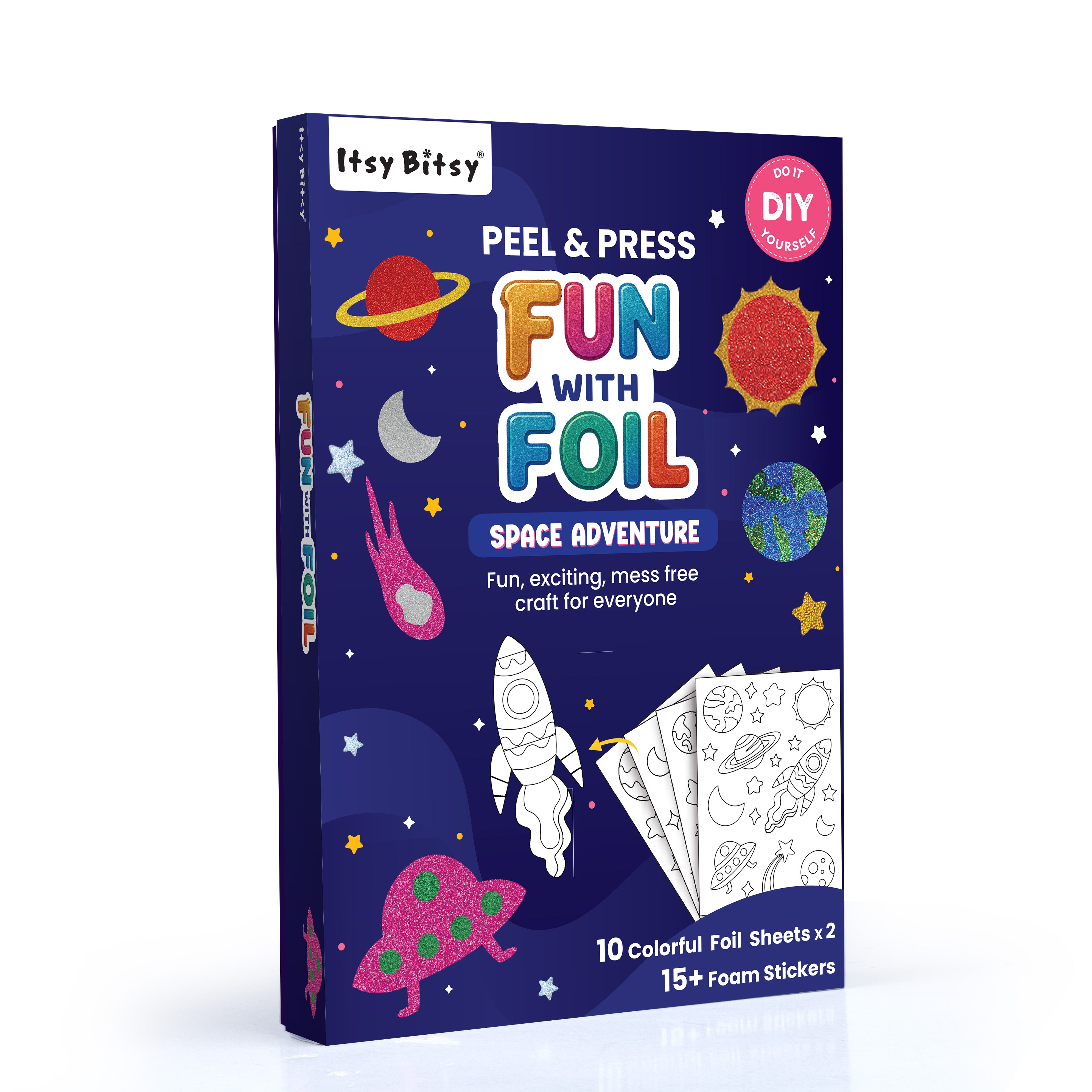 DIY Peel and Press Fun With Foil Kit Space Adventure 9.25 X 6.5inch Box
