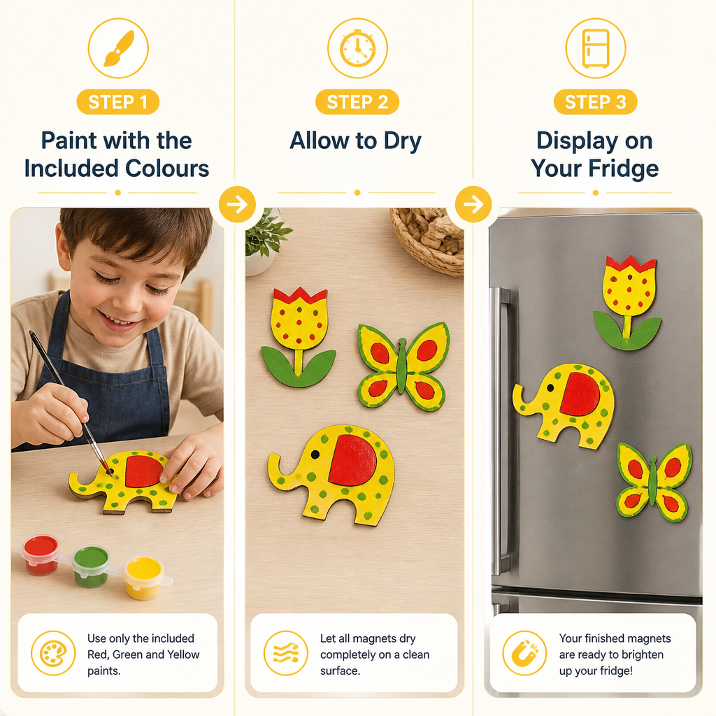 DIY 3D Magnet Art Kit - Nature Friends, 7cm