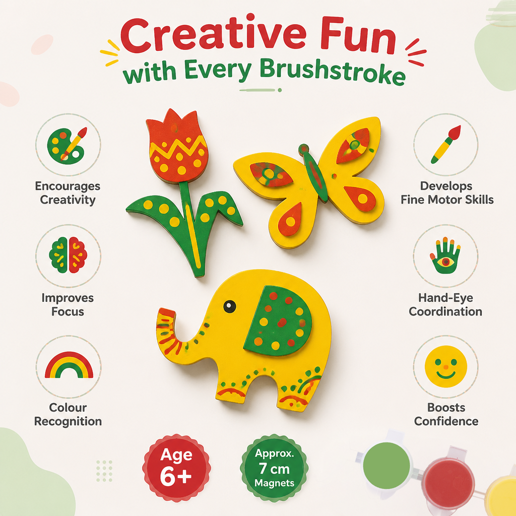 DIY 3D Magnet Art Kit - Nature Friends, 7cm