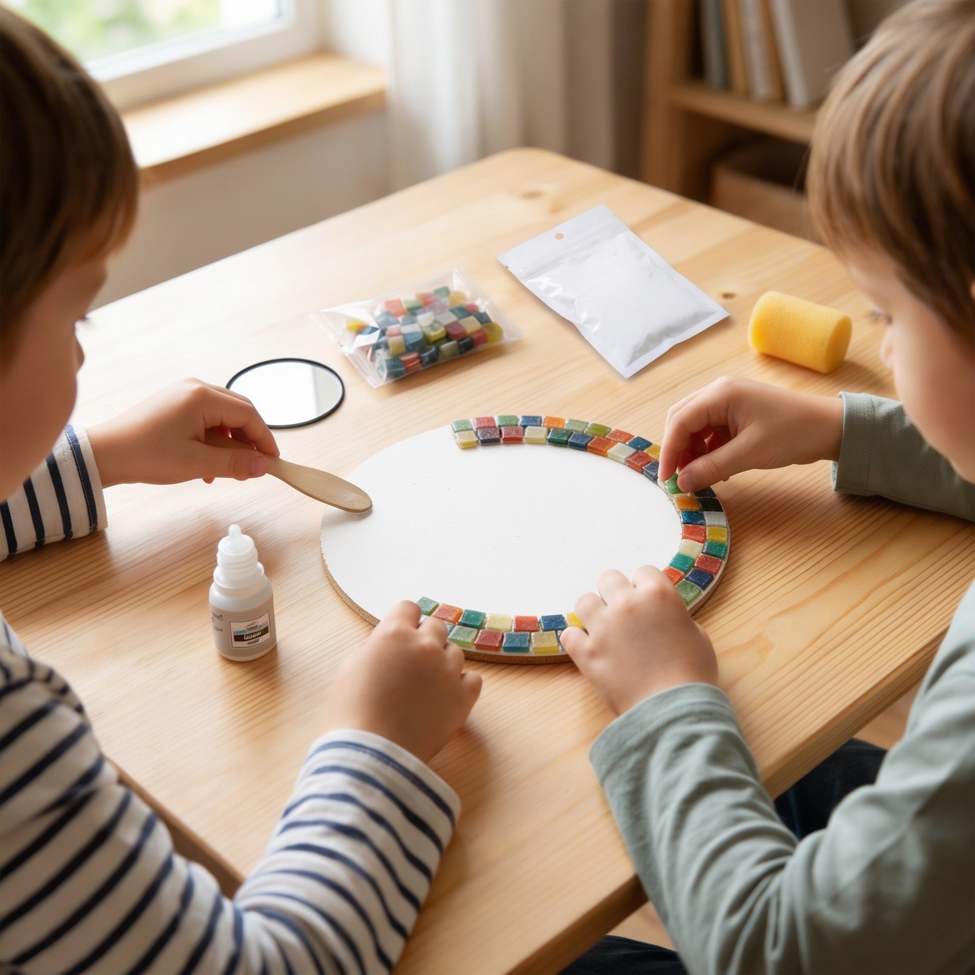 DIY Mirror Mosaic Art Kit - Round, 4 inch Dia