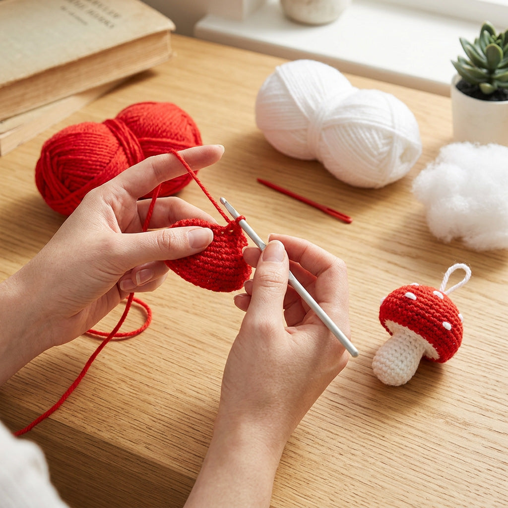 DIY Crochet Charm Mushroom kit