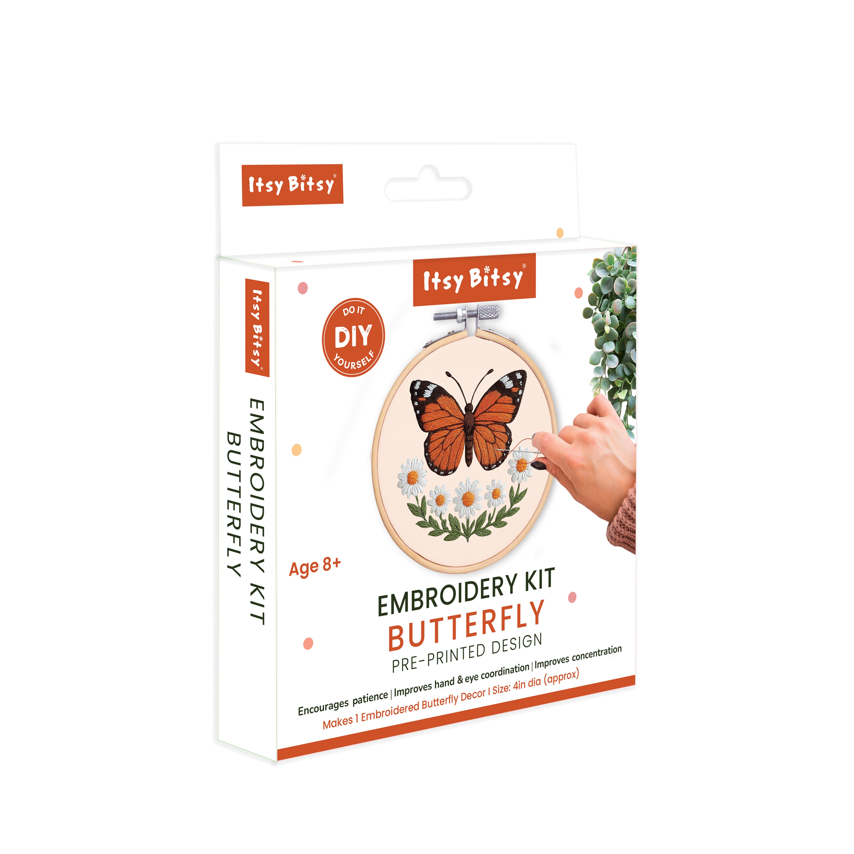 DIY Pre-Printed Design Embroidery Kit Butterfly BOX IB