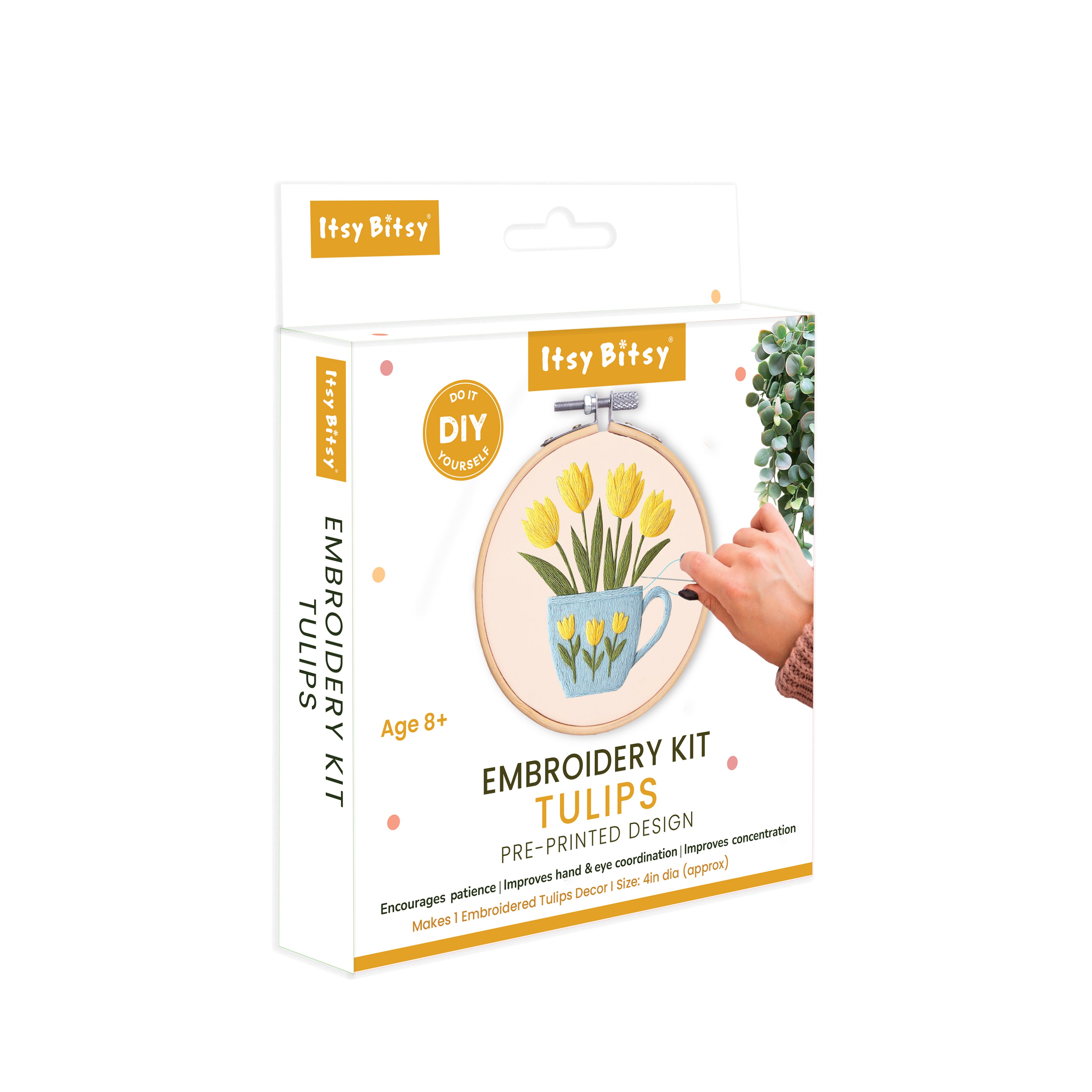 DIY Pre-Printed Design Embroidery Kit Tulips BOX IB