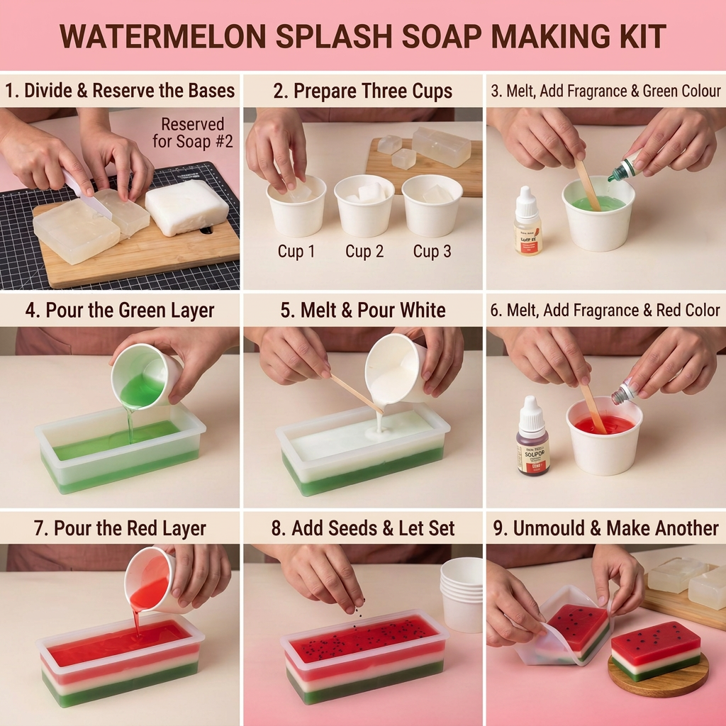 DIY Watermelon Splash Soap Making Kit Makes 2 BOX