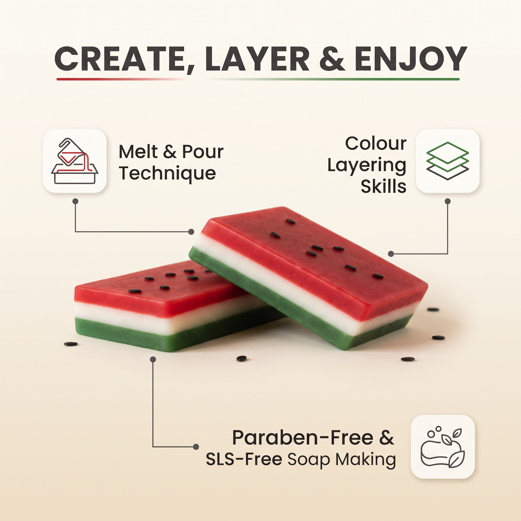 DIY Watermelon Splash Soap Making Kit Makes 2 BOX
