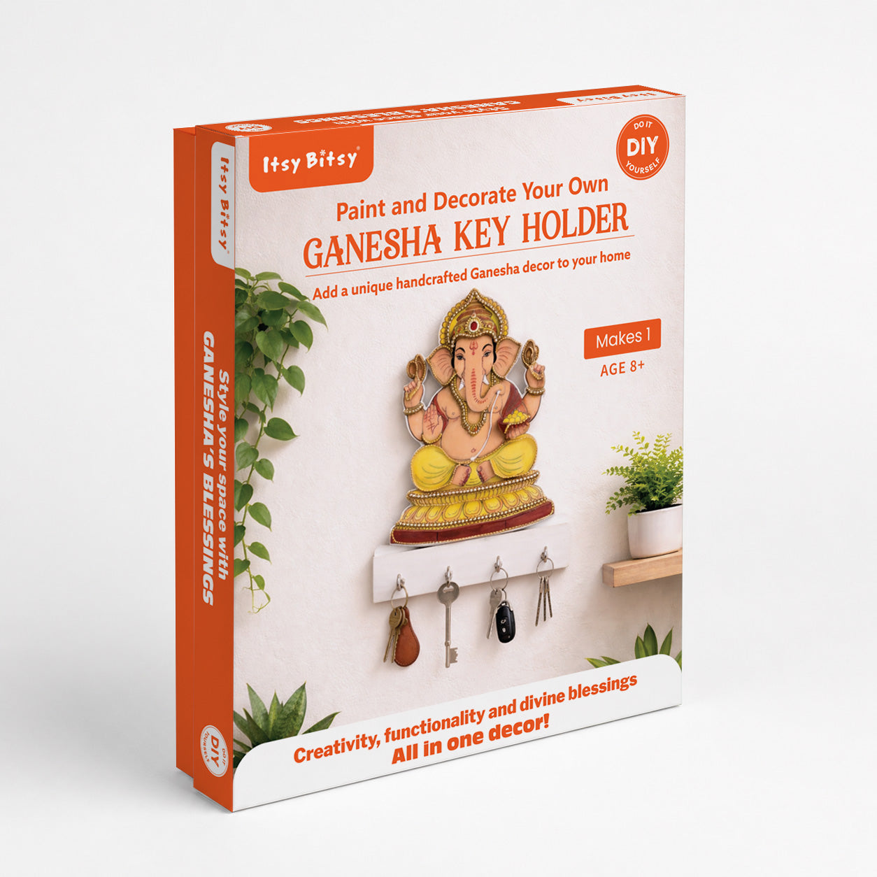DIY Paint and Decorate Your Own Ganesha Key Holder Kit 1 BOX
