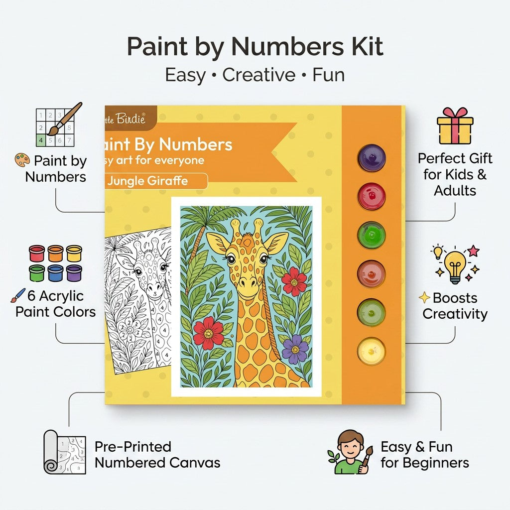 DIY Paint By Numbers Kit Jungle Giraffe 8 X 10 inch 1pc