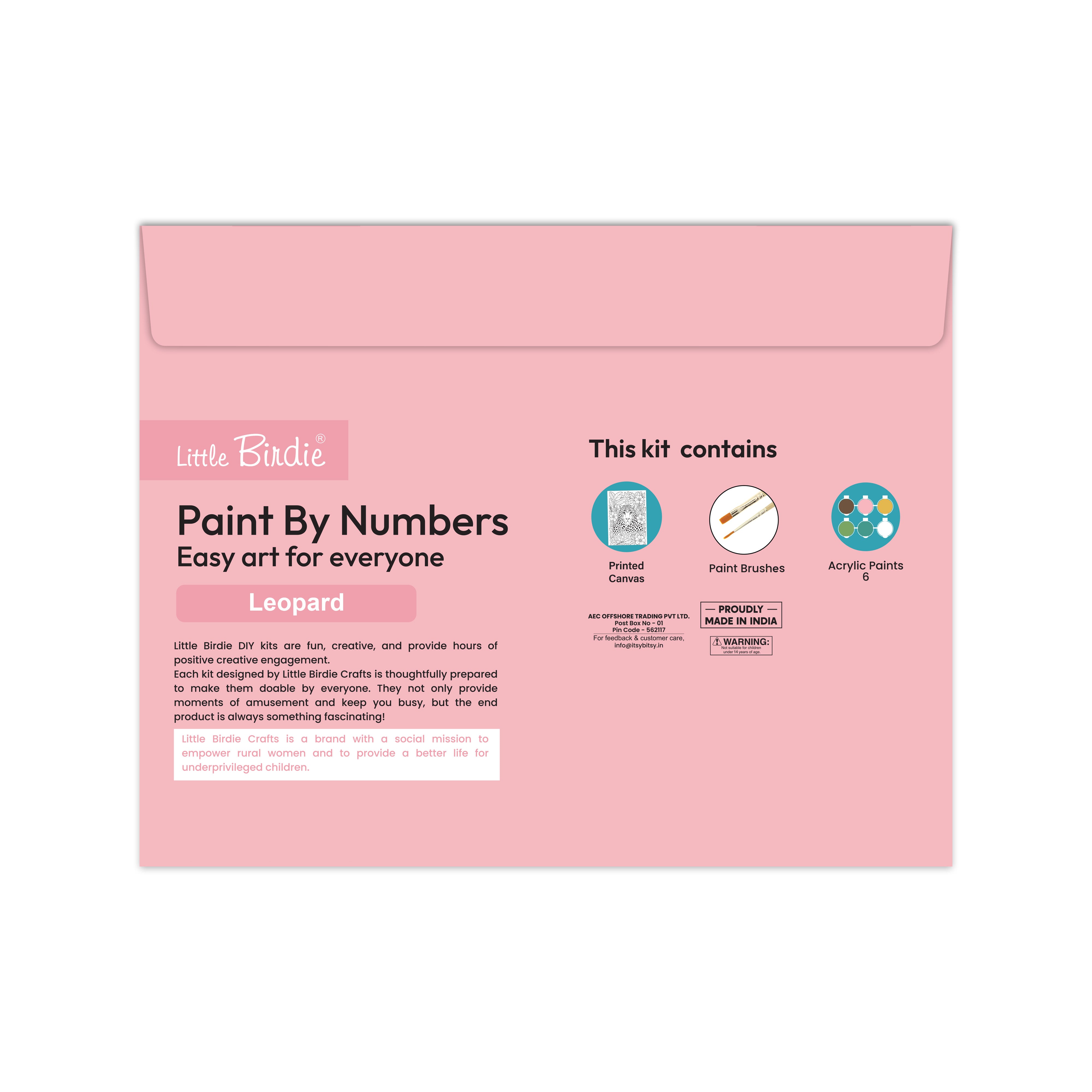 DIY Paint By Numbers Kit Leopard 8 X 10 inch 1pc
