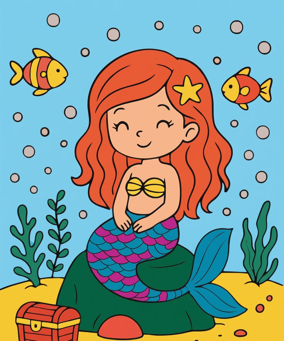 DIY Paint By Numbers Kit Pretty Mermaid 10 X 12 inch 1pc