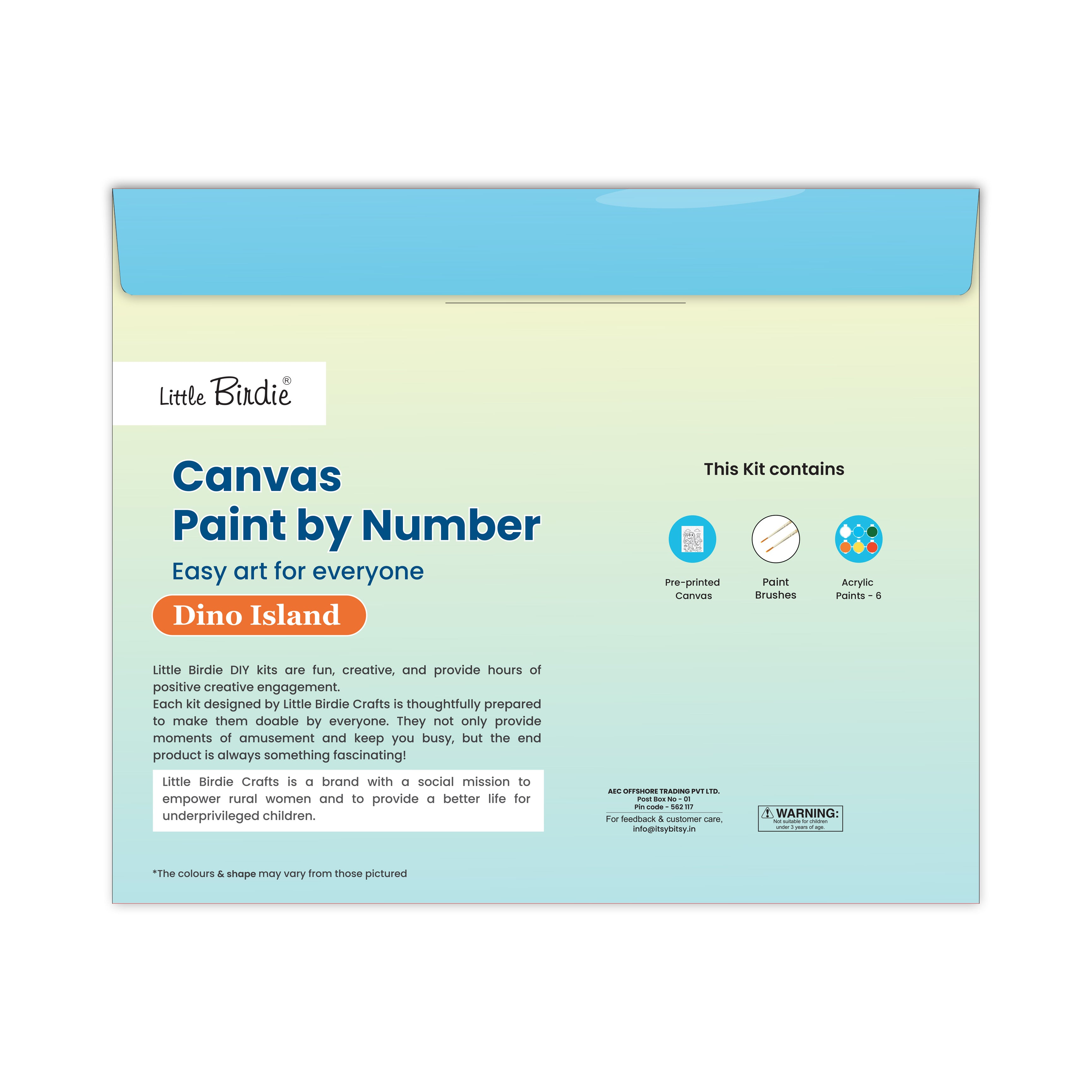 DIY Paint By Numbers Kit Dino Island 10 X 12 inch 1pc