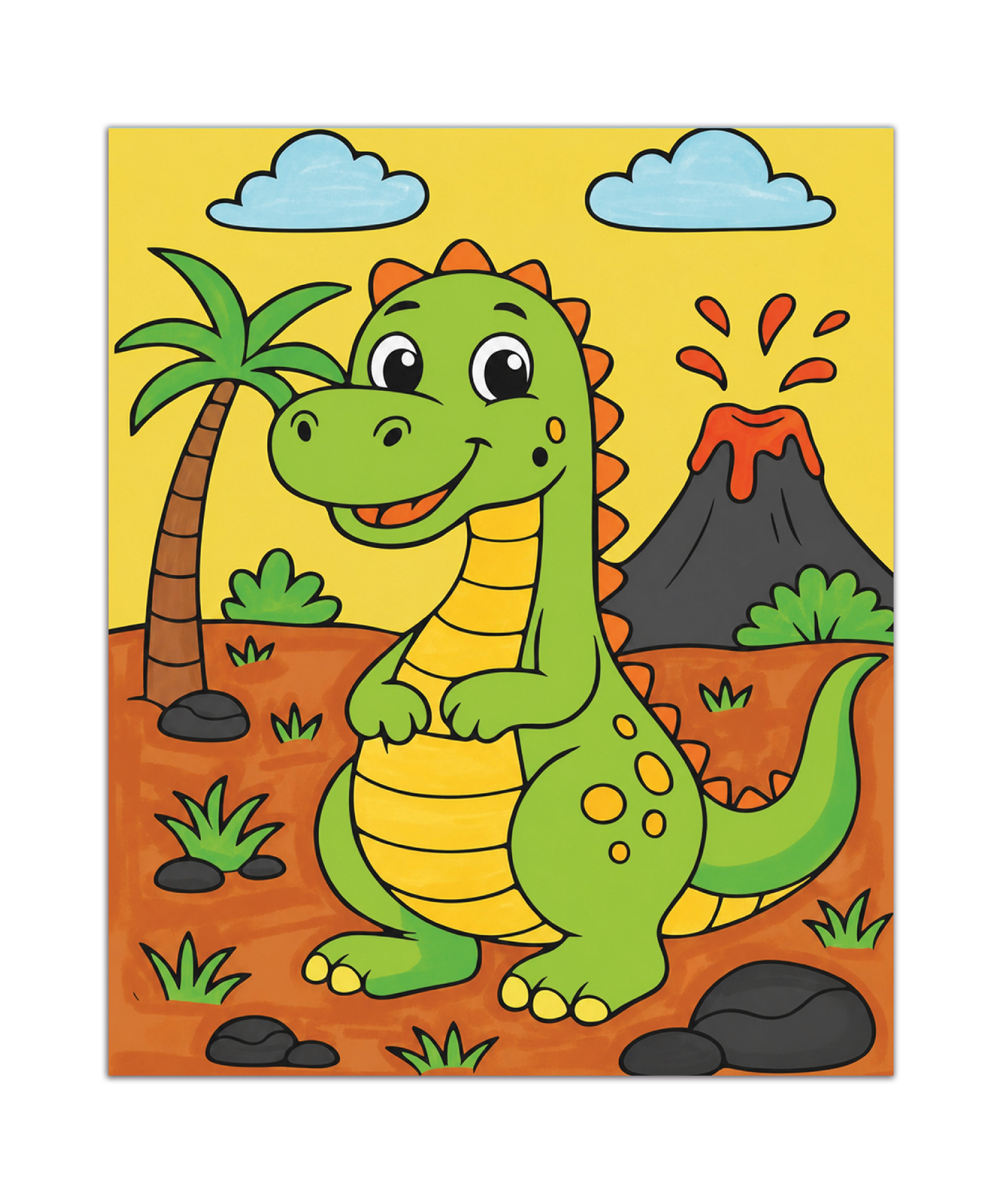 DIY Paint By Numbers Kit Dino Island 10 X 12 inch 1pc