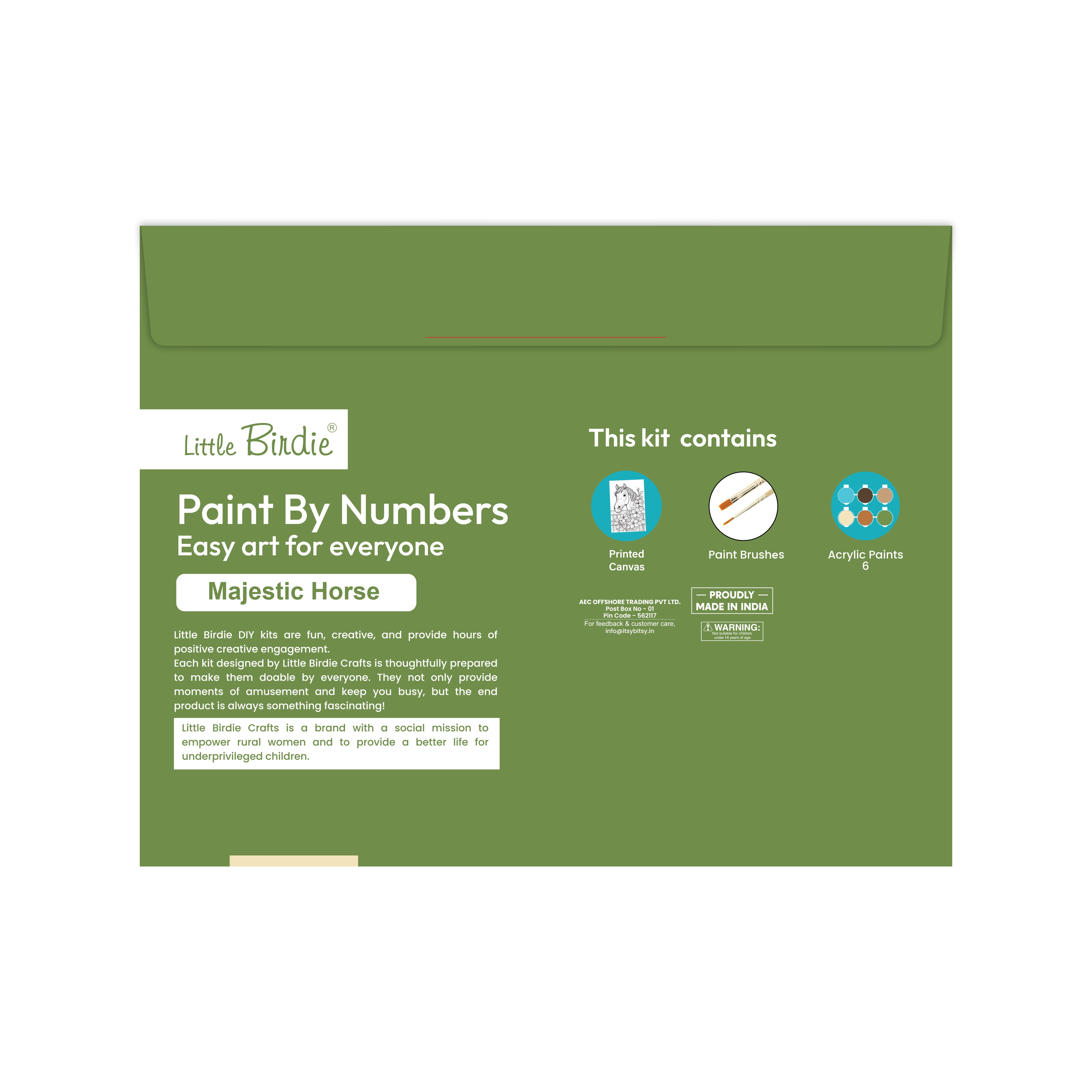 DIY Paint By Numbers Kit Majestic Horse 8 X 10 inch 1pc