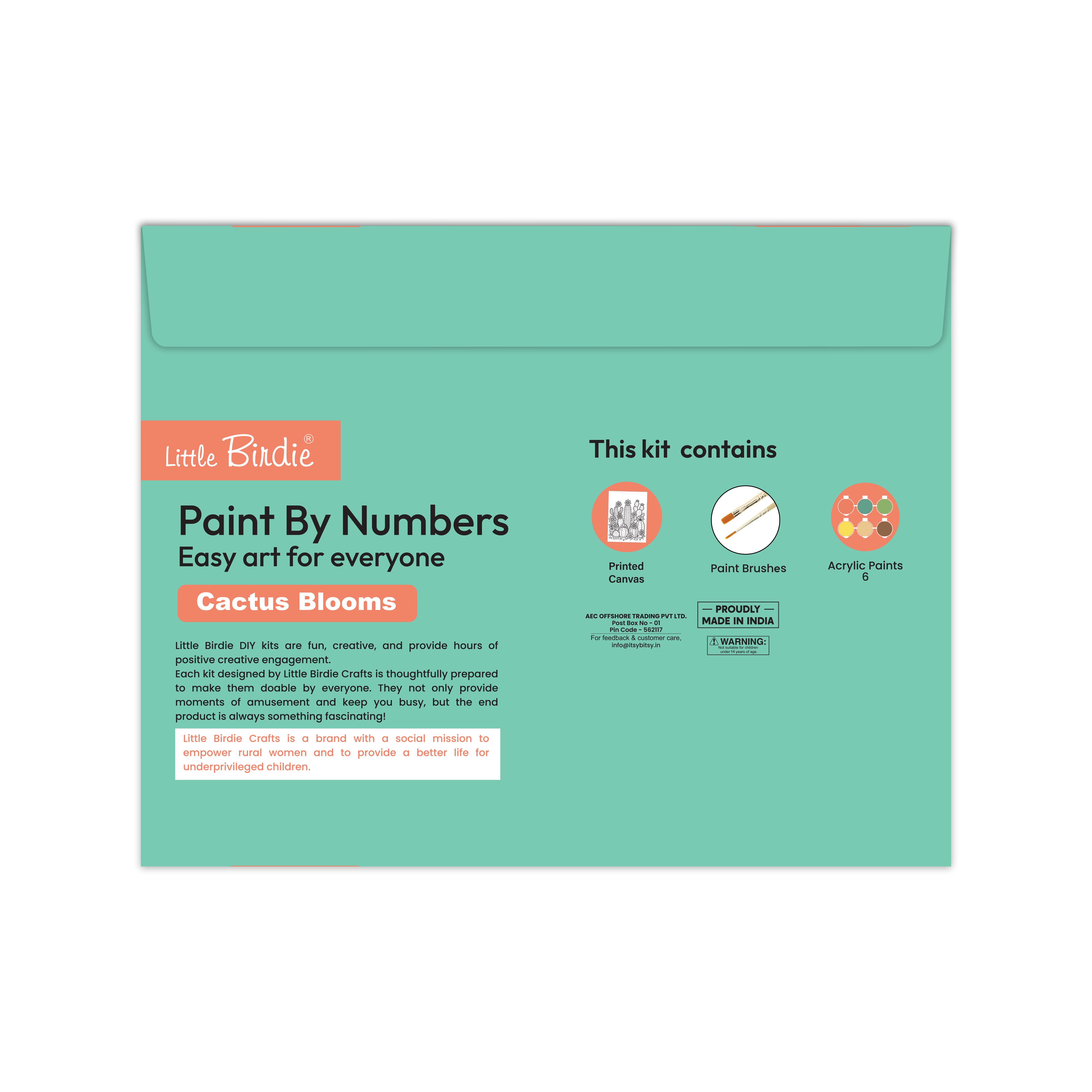 DIY Paint By Numbers Kit Cactus Blooms 8 X 10 inch 1pc